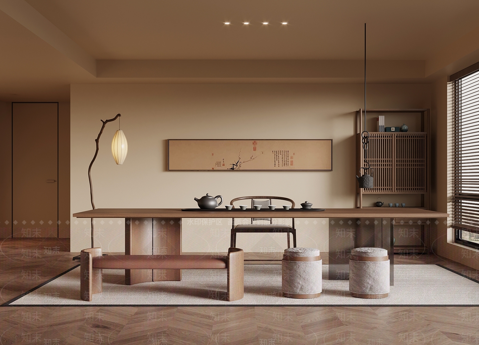 新中式茶桌椅3D模型下载【ID:1203642005】