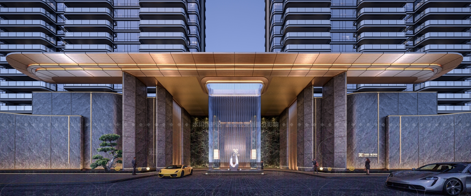 现代轻奢入口大门SU模型下载【ID:1203642253】