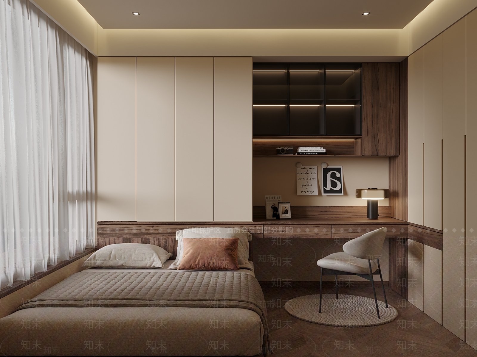中古榻榻米卧室SU模型下载【ID:1203642322】