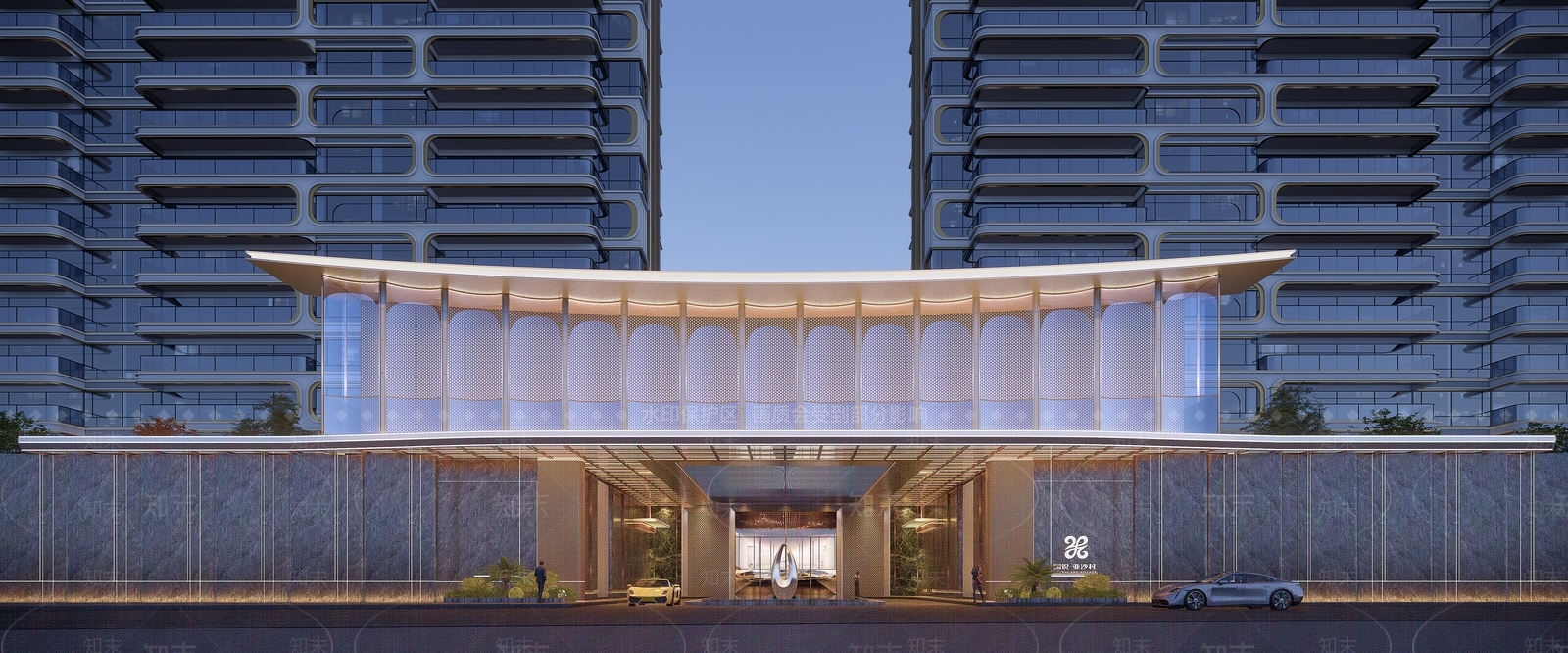 现代轻奢入口大门SU模型下载【ID:1203642461】