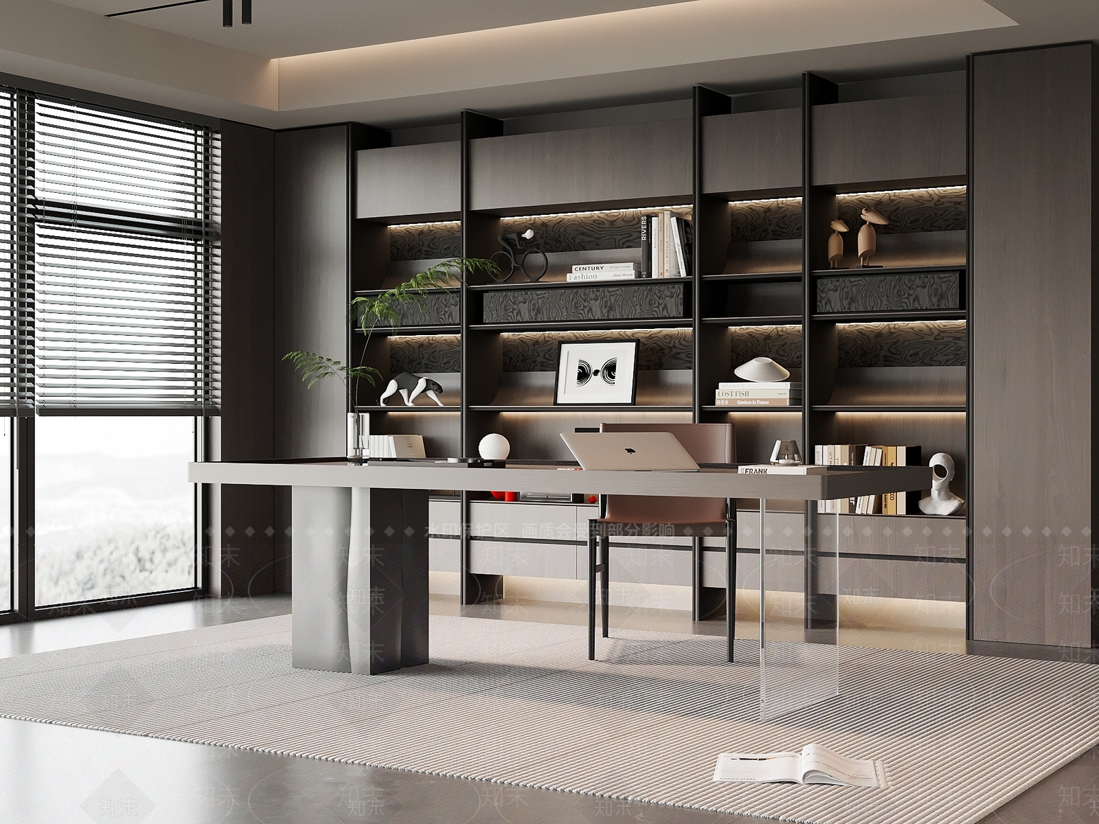 现代书房3D模型下载【ID:1203643253】