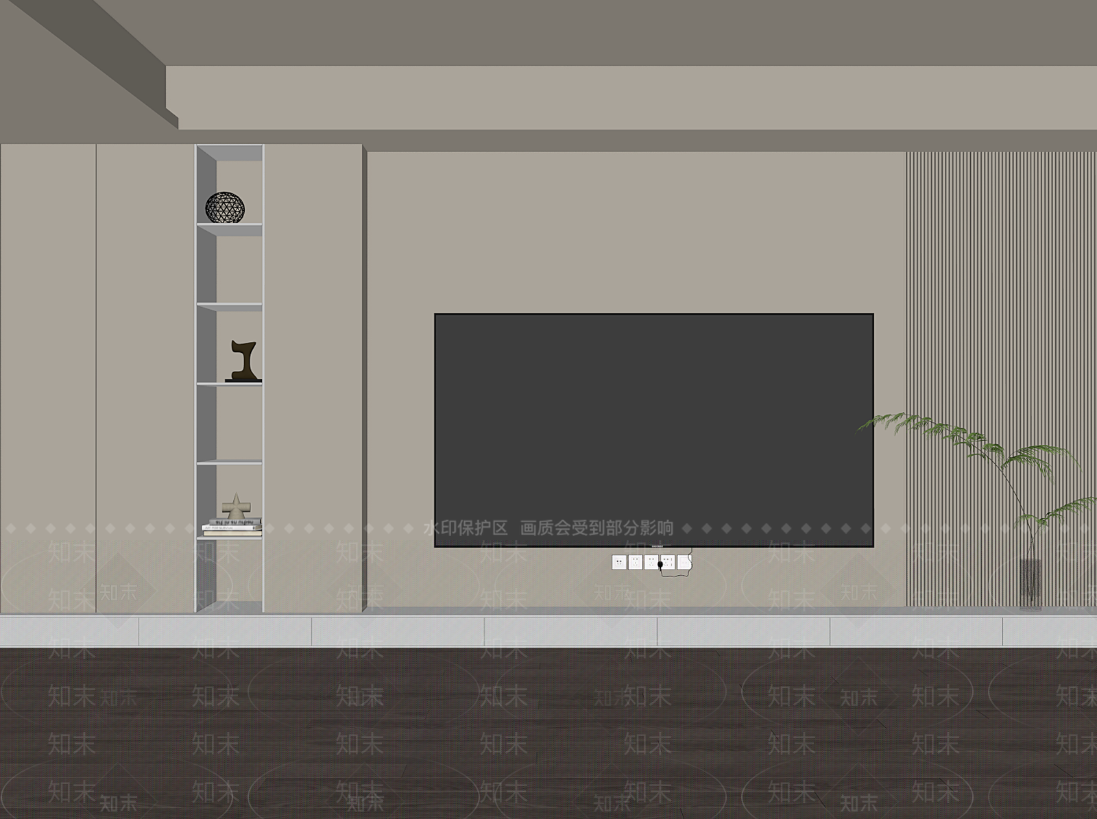现代背景墙SU模型下载【ID:1203643714】