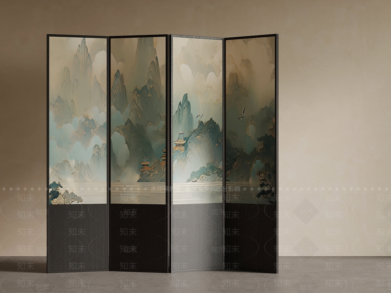 新中式屏风3D模型下载【ID:1203643766】