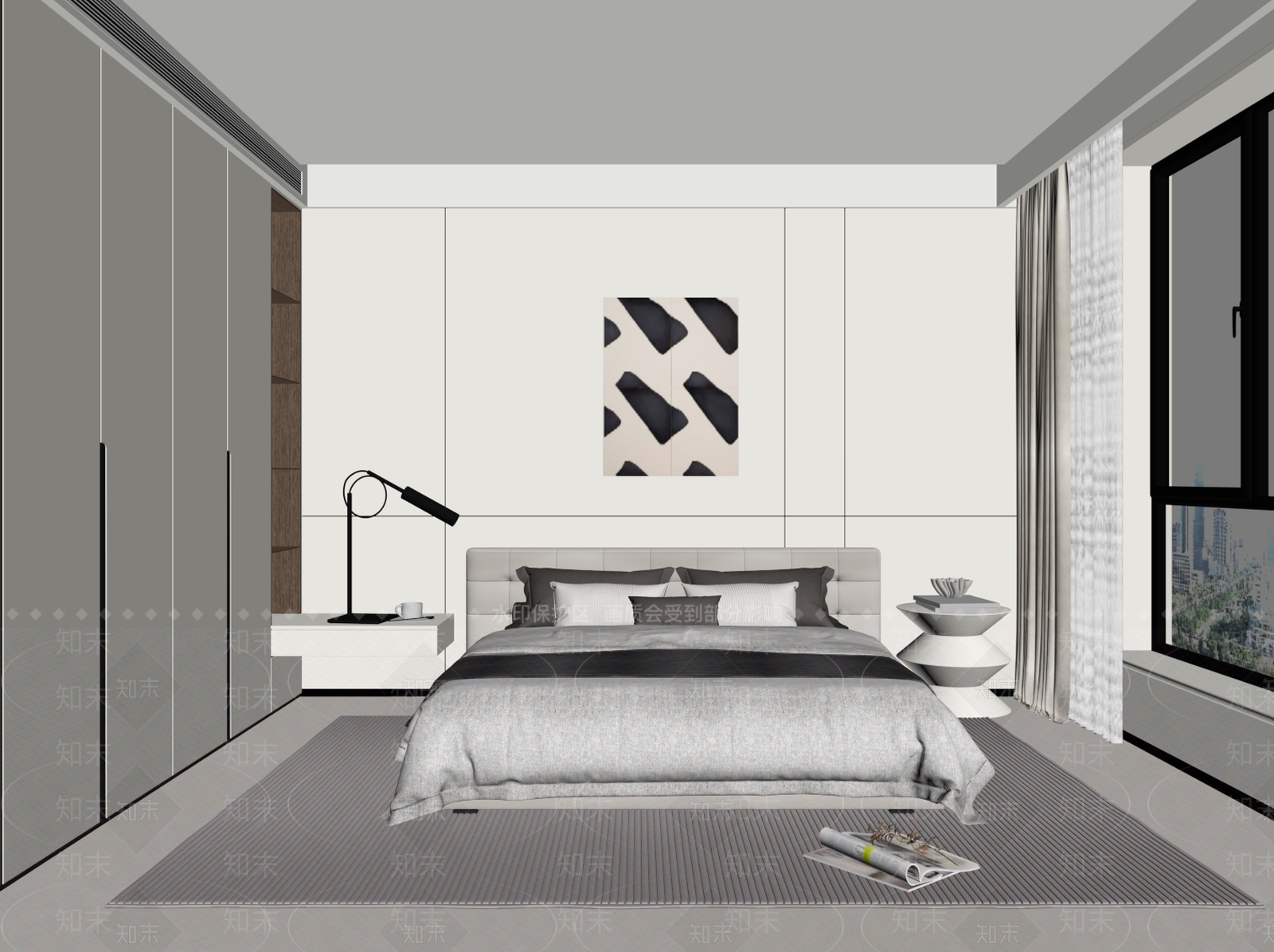 现代家居卧室SU模型下载【ID:1203644341】