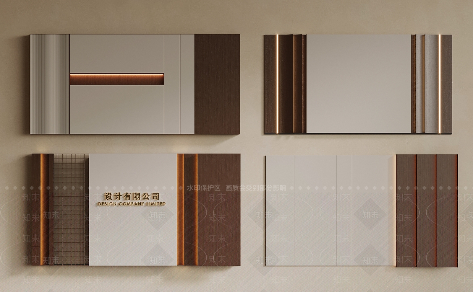 现代中古背景墙SU模型下载【ID:1203645373】