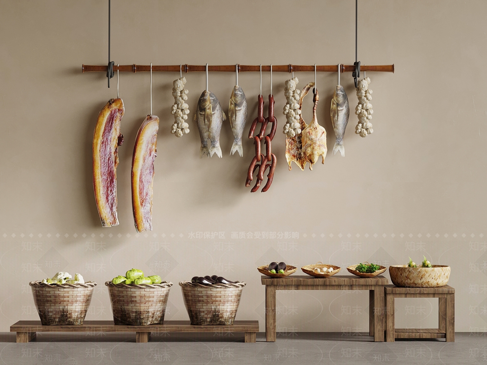 复古置物架3D模型下载【ID:1203645603】