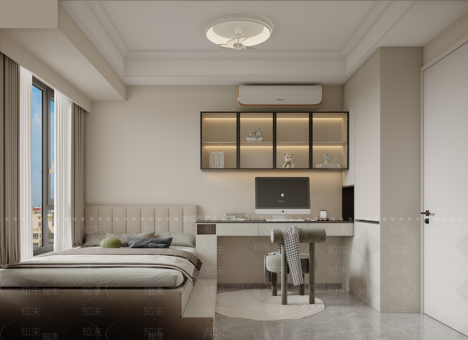现代榻榻米卧室3D模型下载【ID:1203646213】