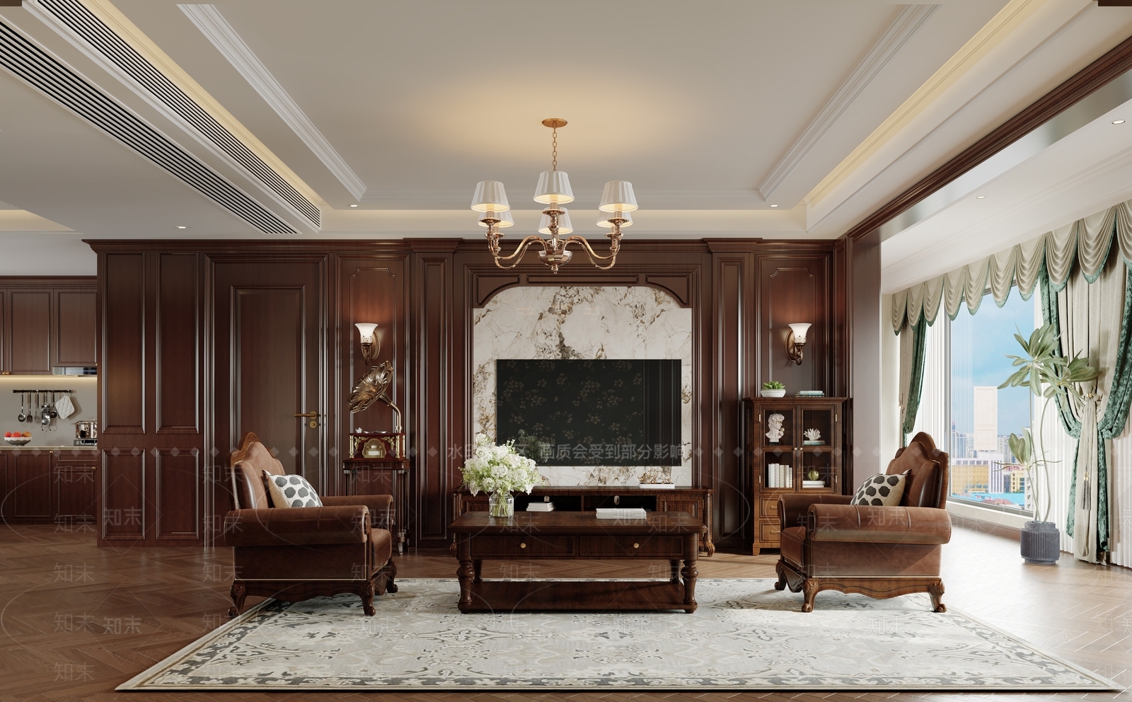 美式客餐厅3D模型下载【ID:1203647412】