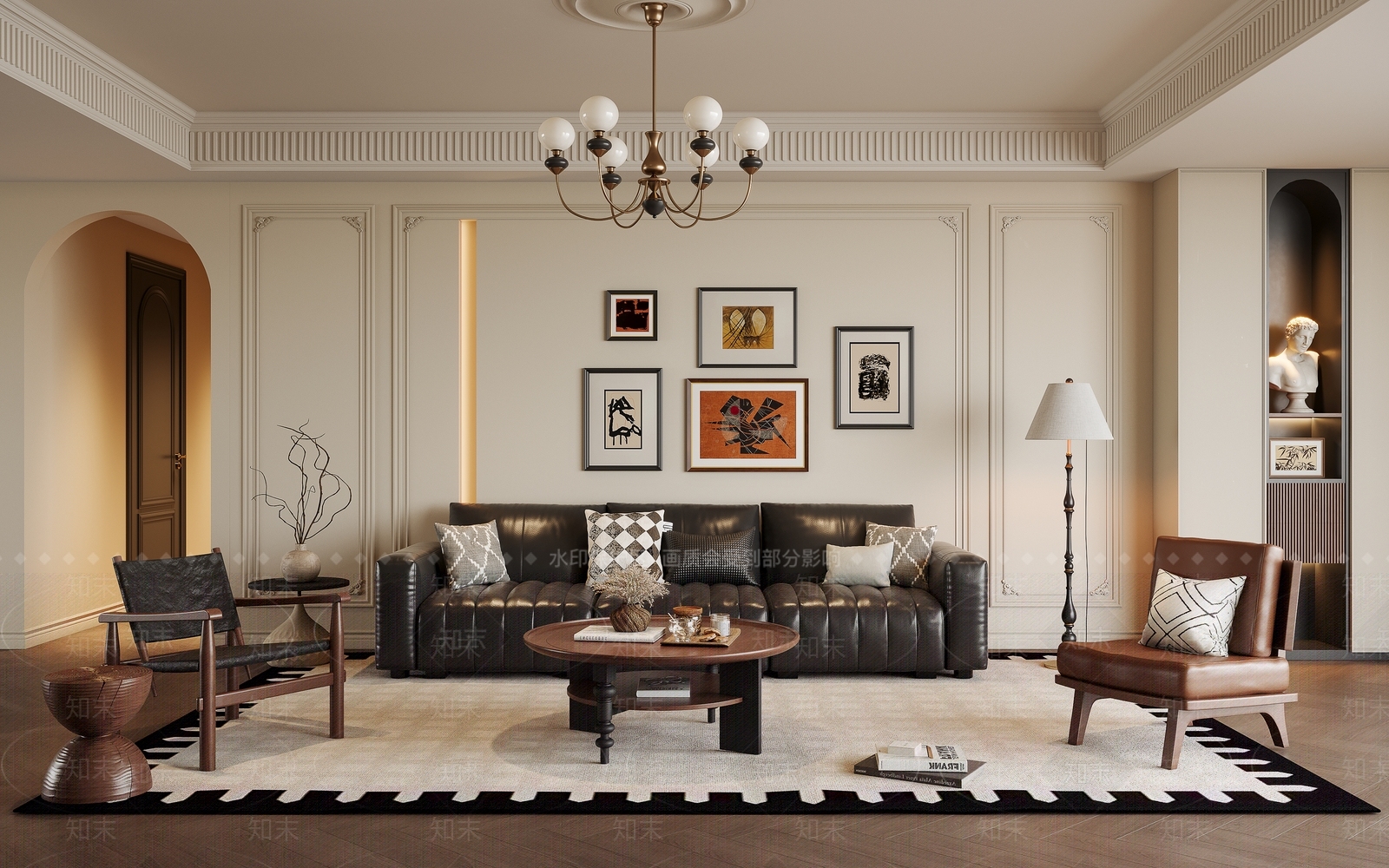 法式中古家居客厅3D模型下载【ID:1203648815】