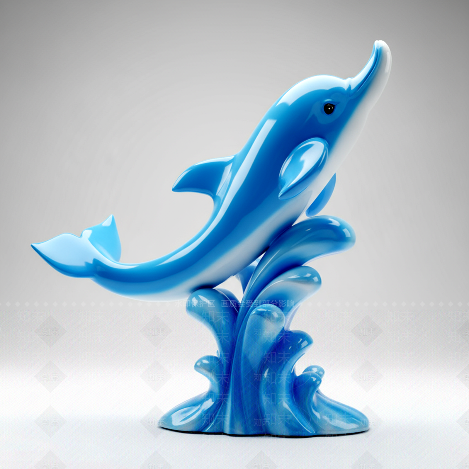 现代雕塑 海豚雕塑 海浪 浪花 海豚美陈