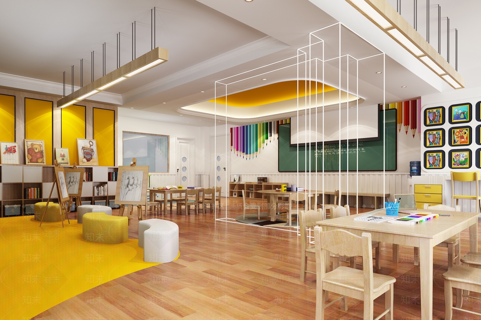 简欧幼儿园3D模型下载【ID:1203648771】