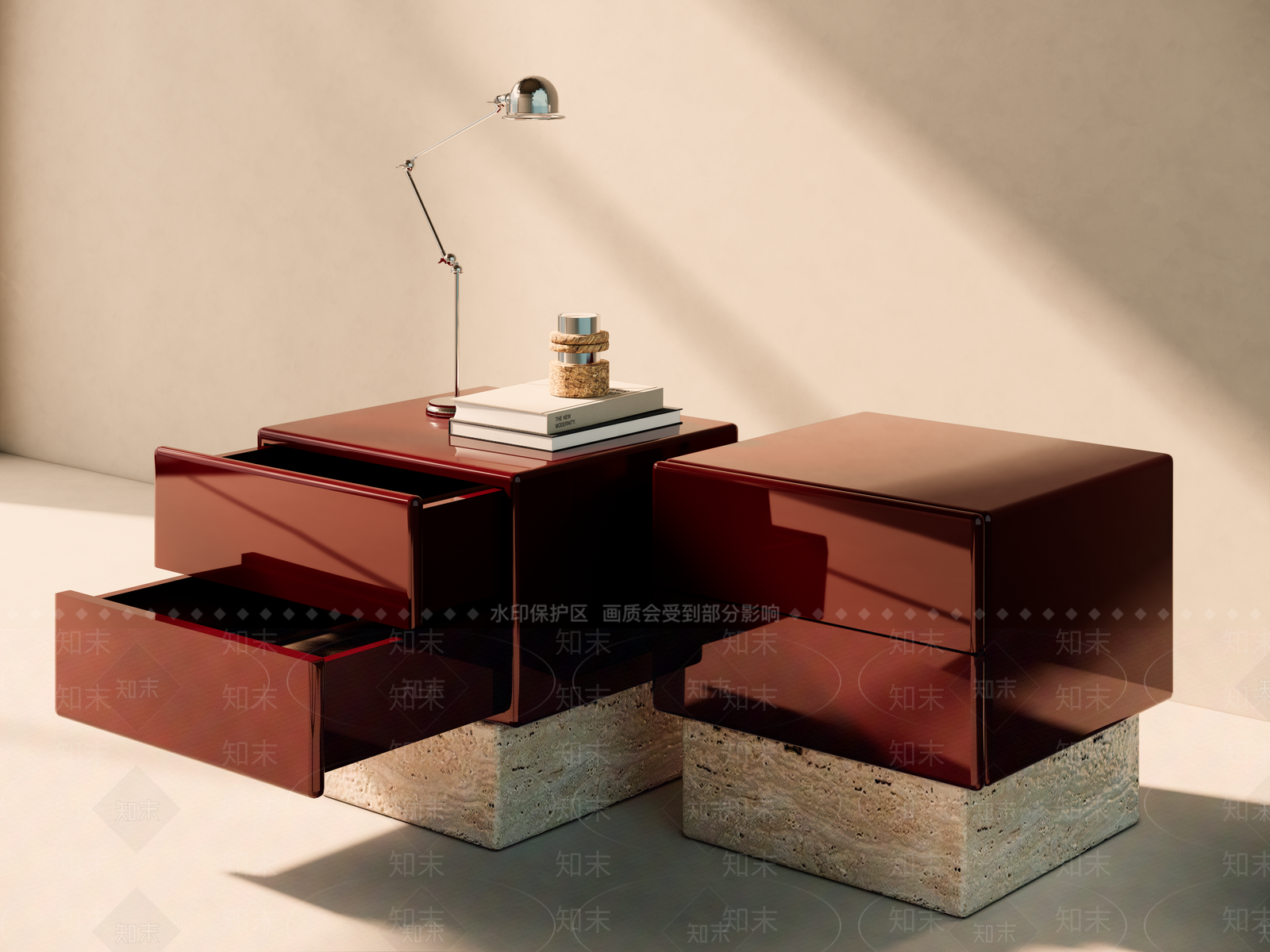 意式轻奢床头柜SU模型下载【ID:1203875314】