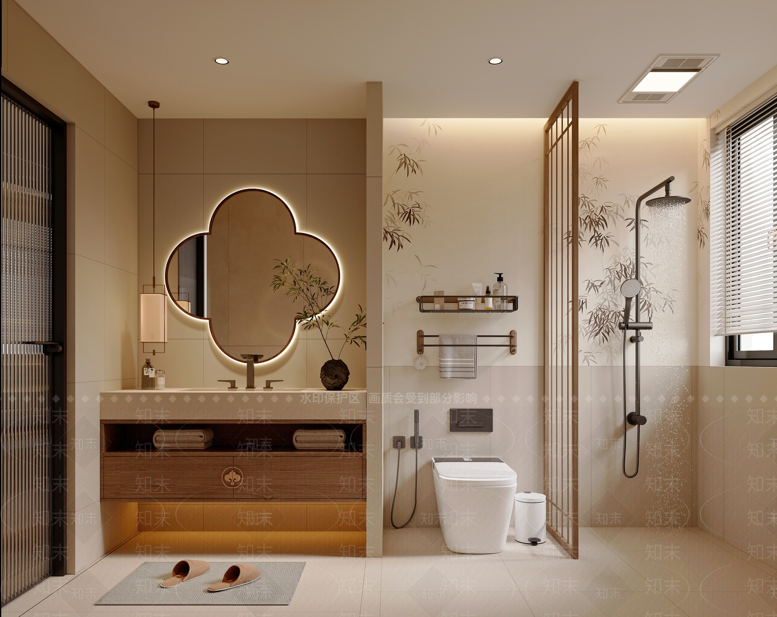 新中式中式卫生间3D模型下载【ID:1203650197】