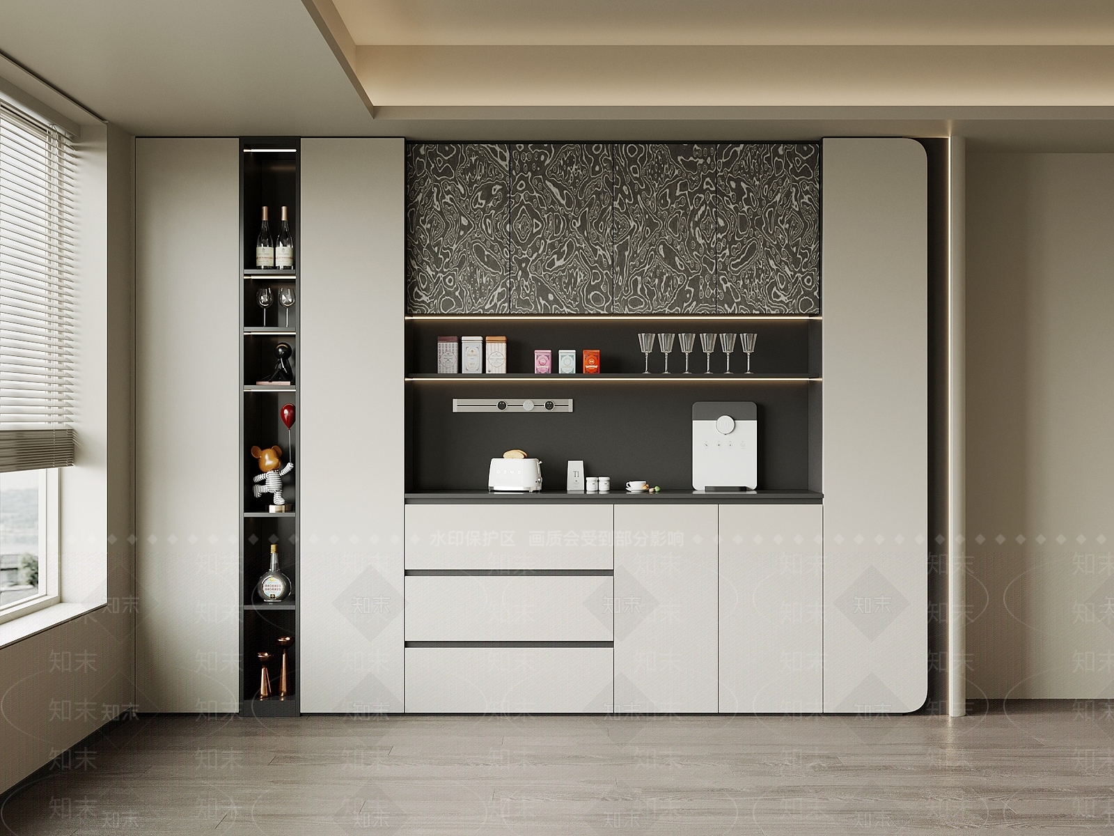 现代意式酒柜3D模型下载【ID:1203651291】