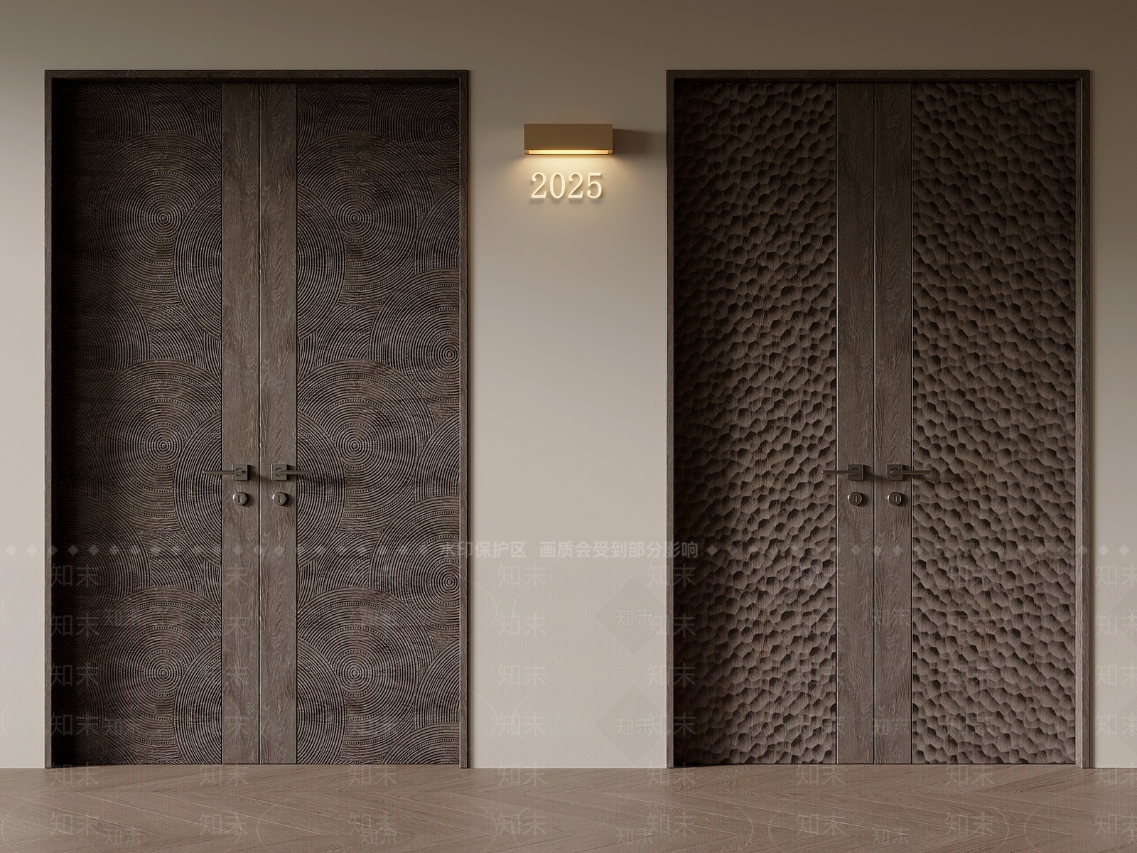 现代意式双开门3D模型下载【ID:1203651536】