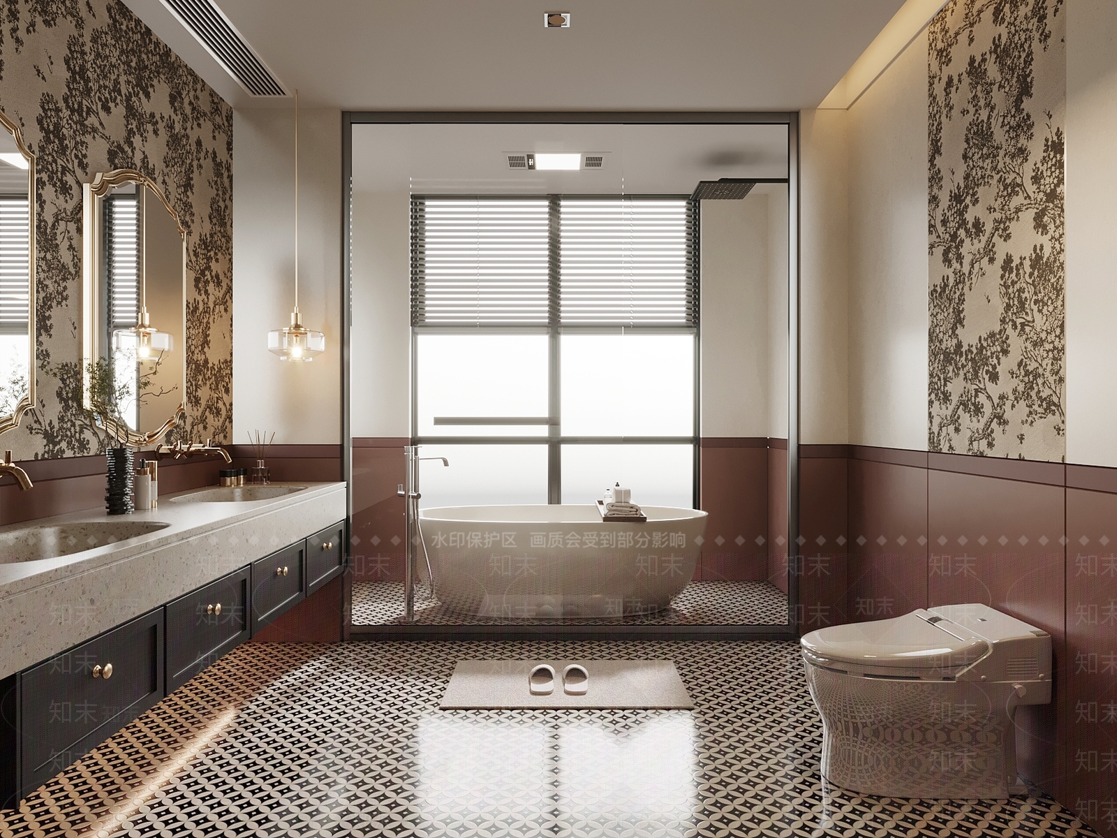 法式复古卫生间3D模型下载【ID:1203652202】