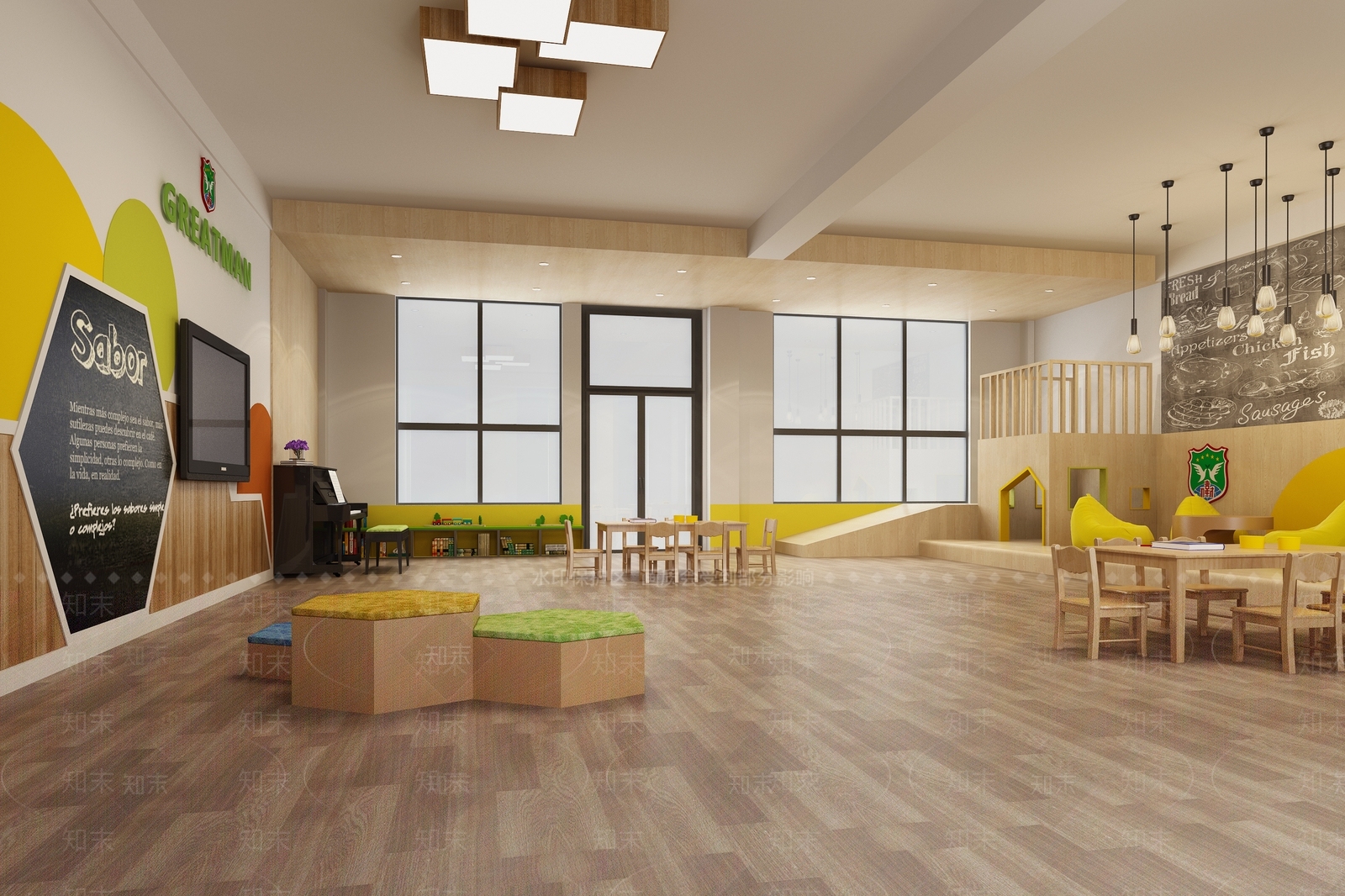 现代幼儿园3D模型下载【ID:1203653546】
