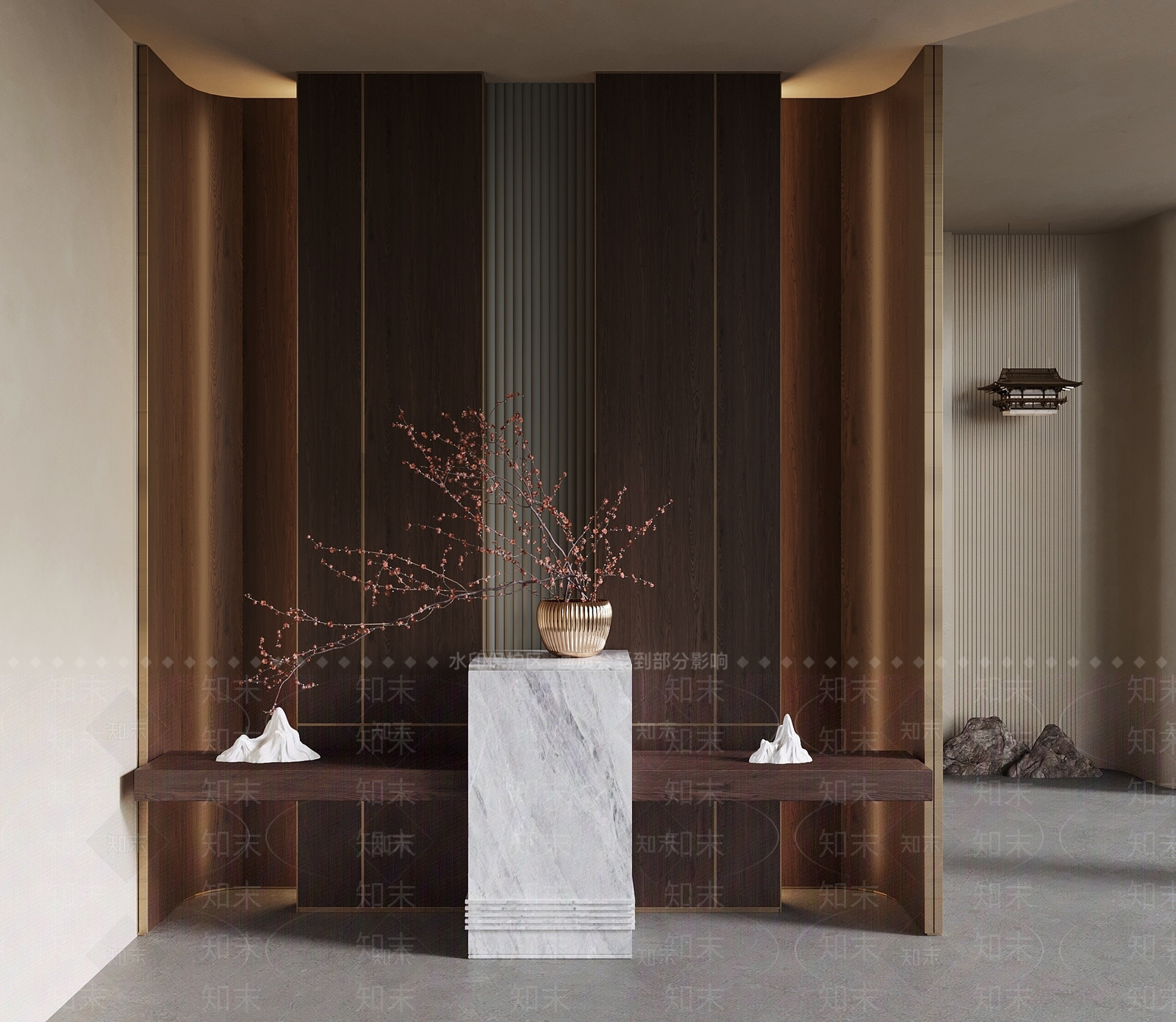 新中式玄关3D模型下载【ID:1203653842】