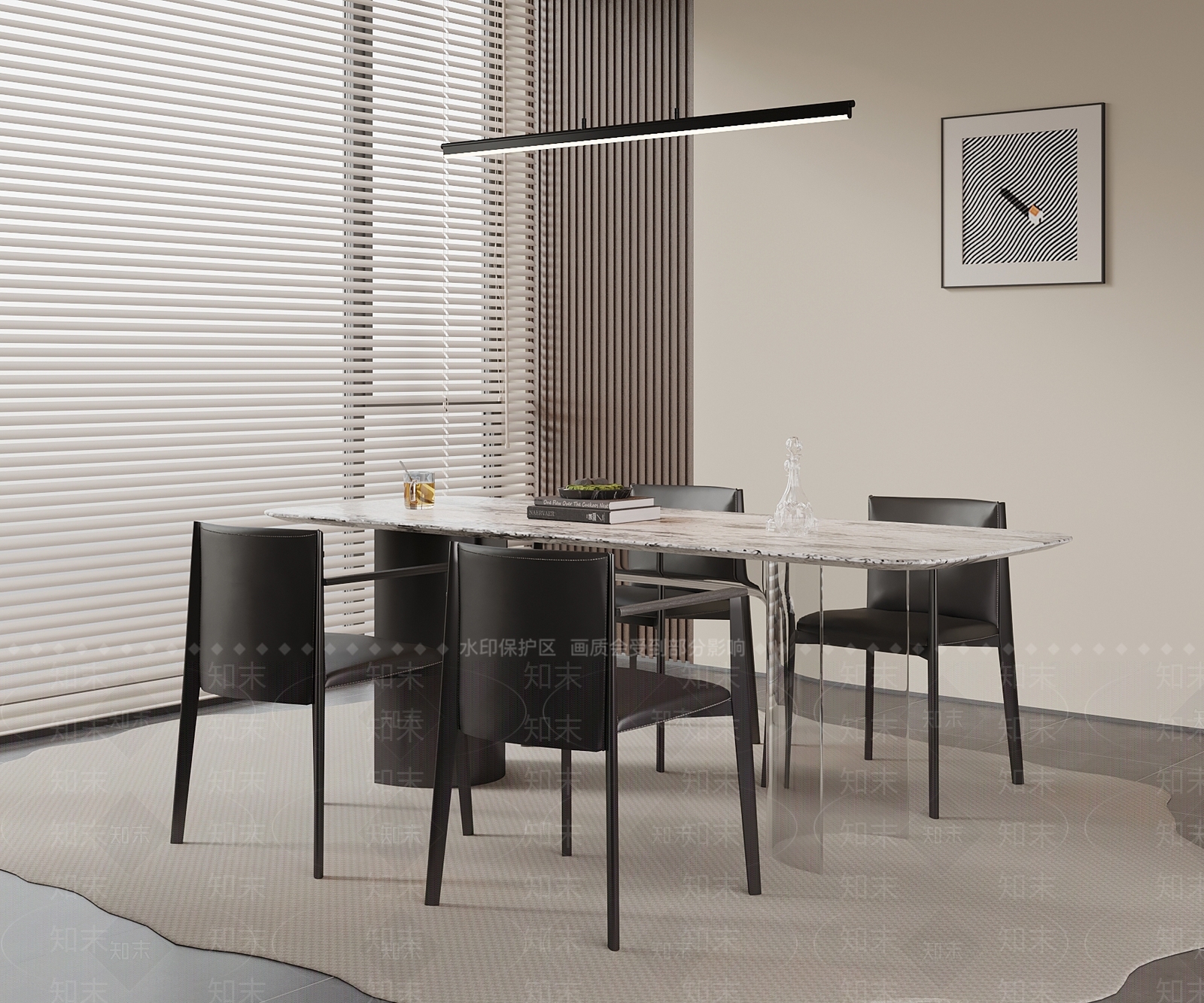 现代餐桌椅3D模型下载【ID:1203654214】