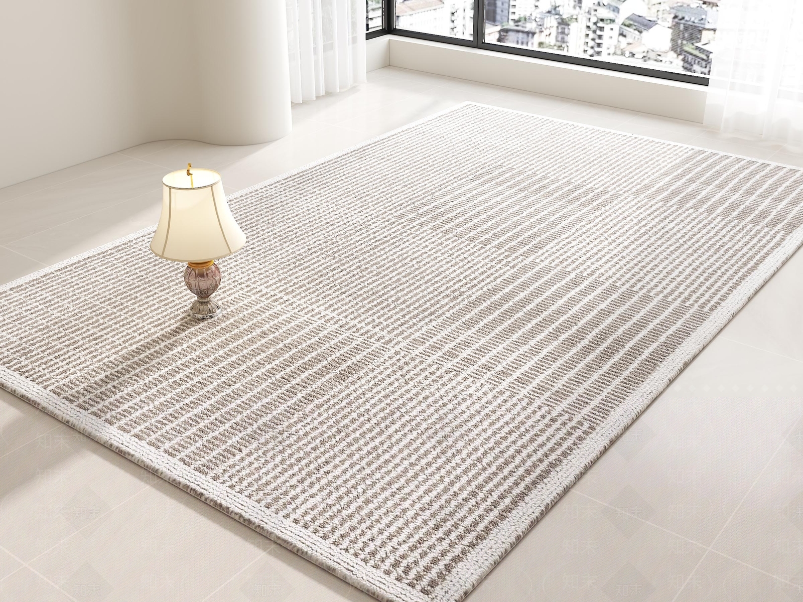 奶油侘寂地毯3D模型下载【ID:1203656527】