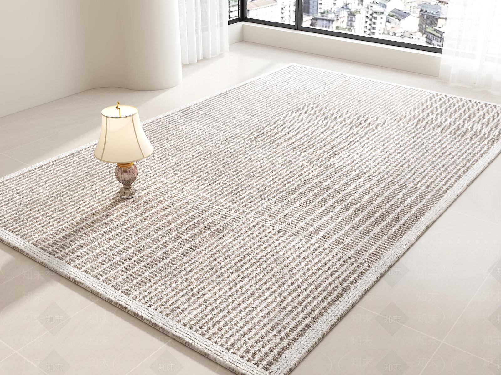 奶油现代地毯SU模型下载【ID:1203656631】