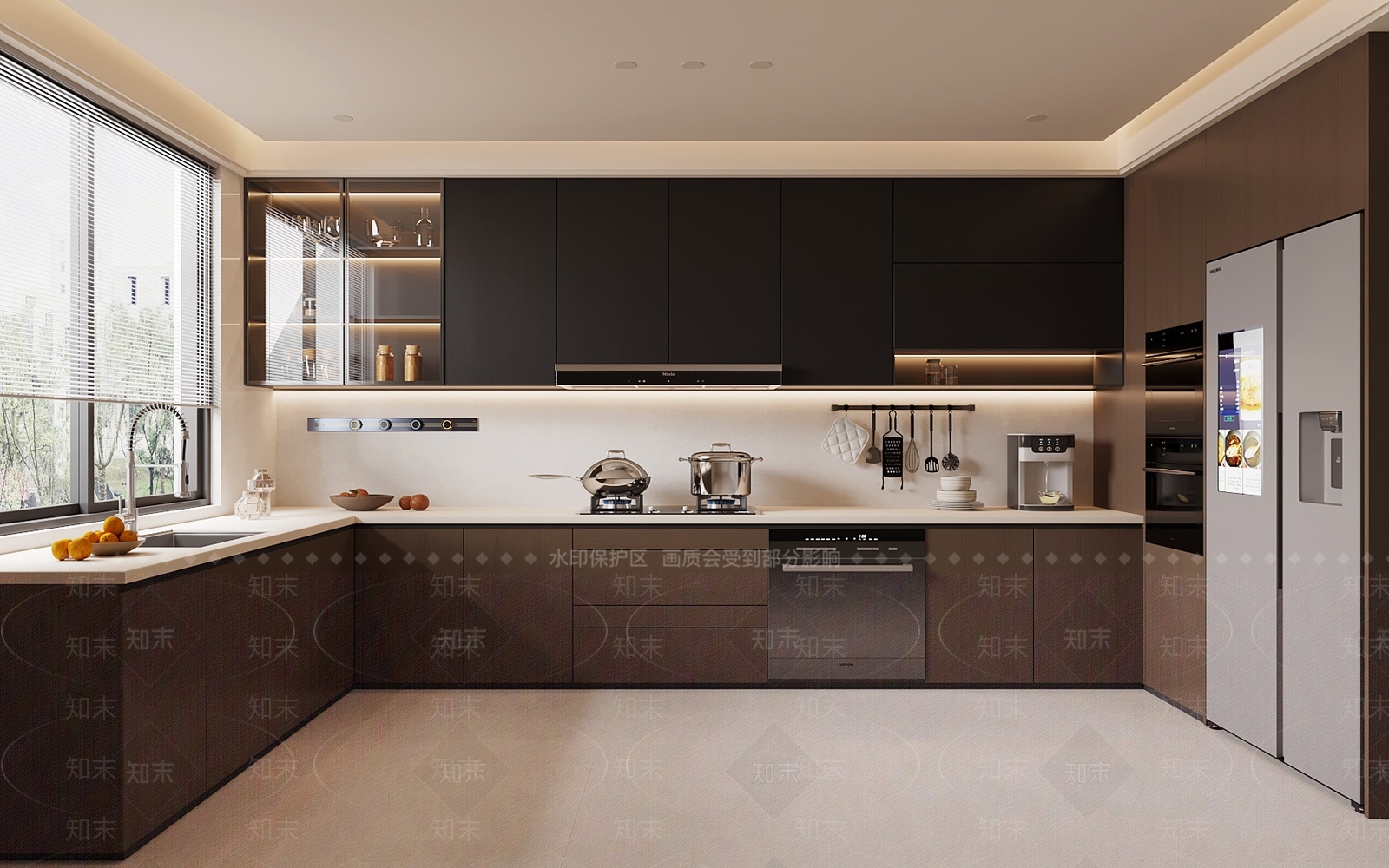 现代意式开放式厨房3D模型下载【ID:1203656877】