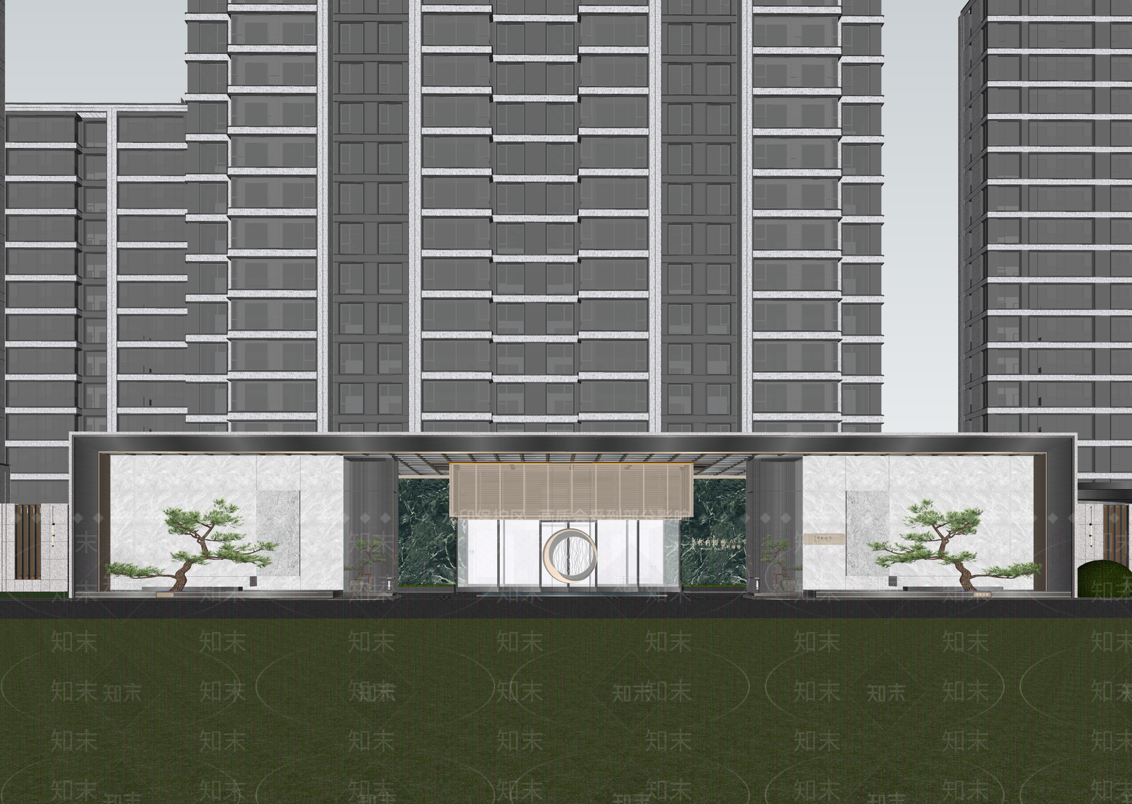 现代小区建筑SU模型下载【ID:1203771100】