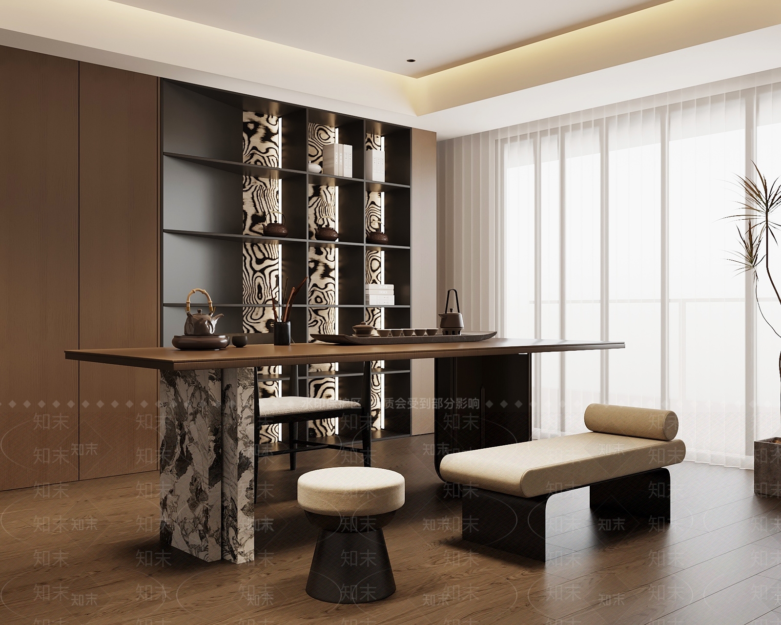 现代意式茶室3D模型下载【ID:1203657711】