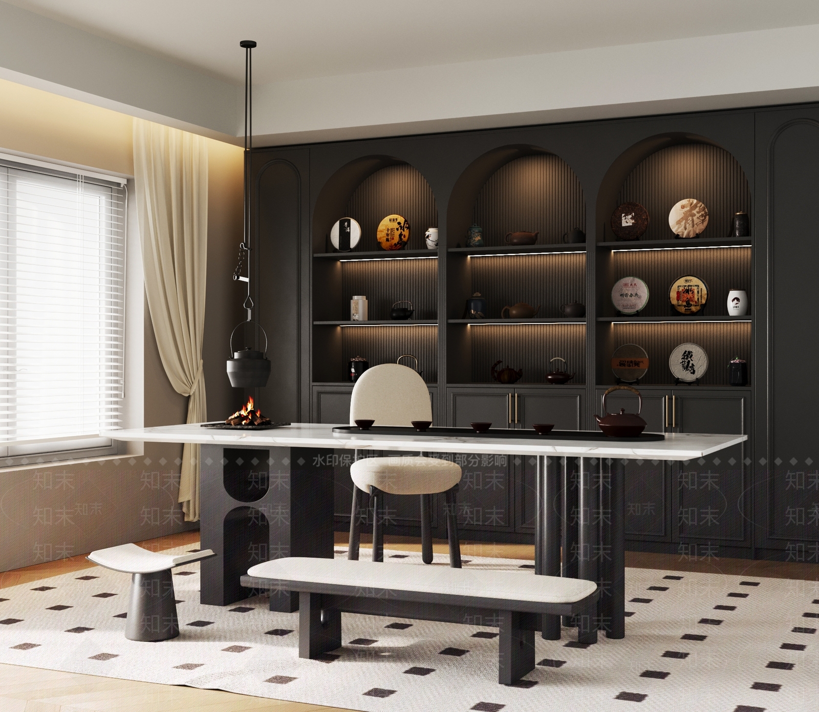 法式茶室3D模型下载【ID:1203657938】