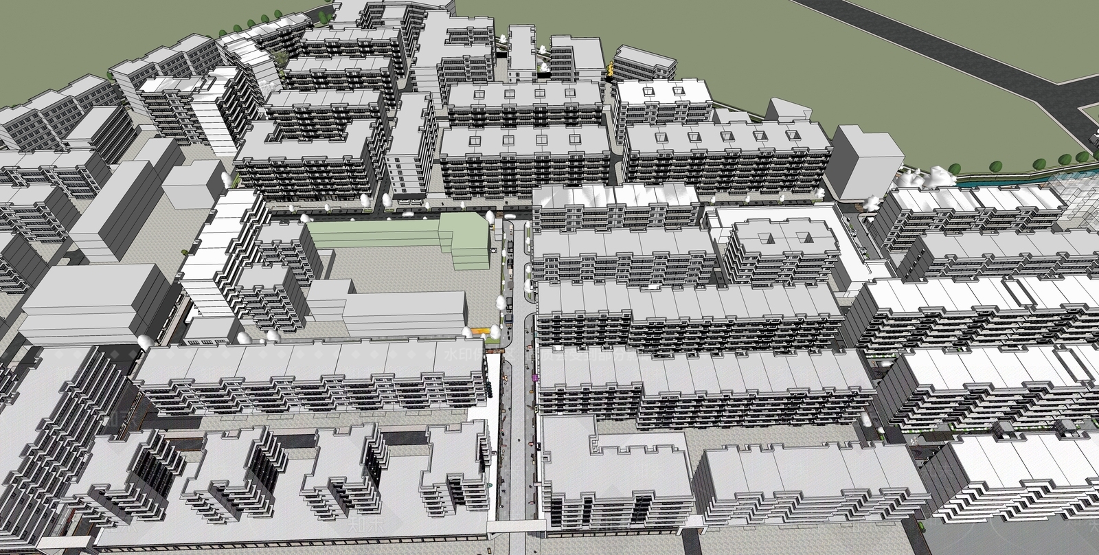 现代多层住宅SU模型下载【ID:1203658316】
