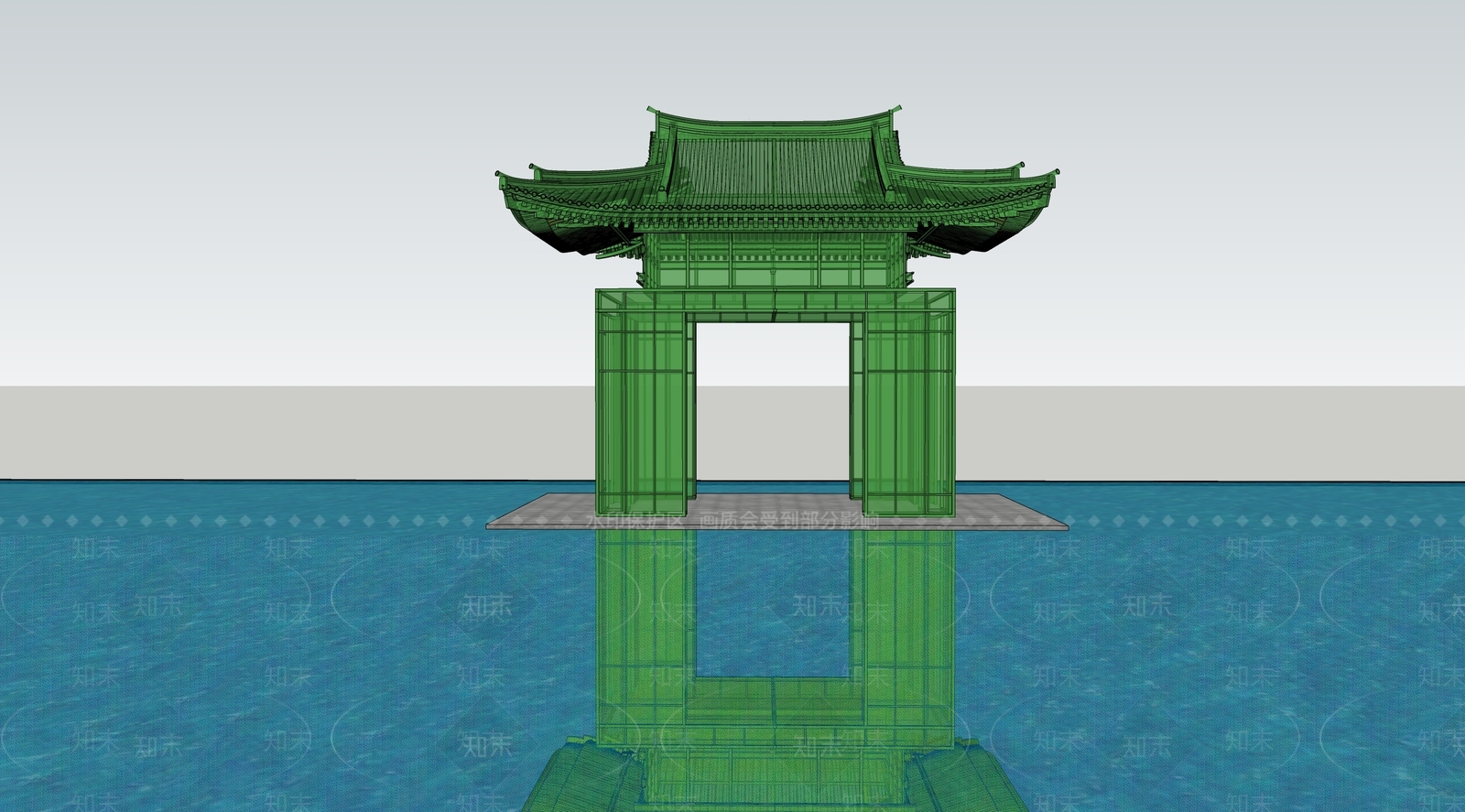 新中式现代亭子SU模型下载【ID:1203658637】