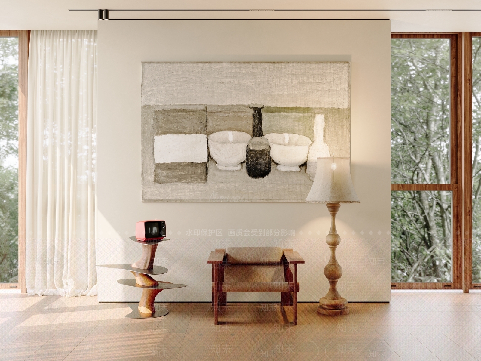 现代侘寂休闲椅3D模型下载【ID:1203658873】