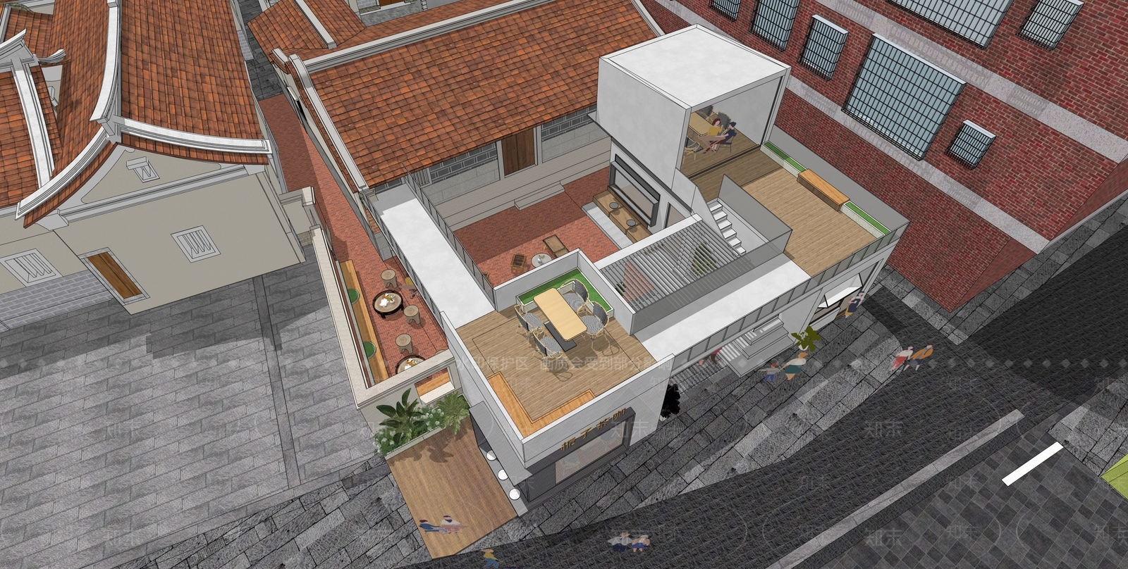 现代餐饮建筑SU模型下载【ID:1203659393】