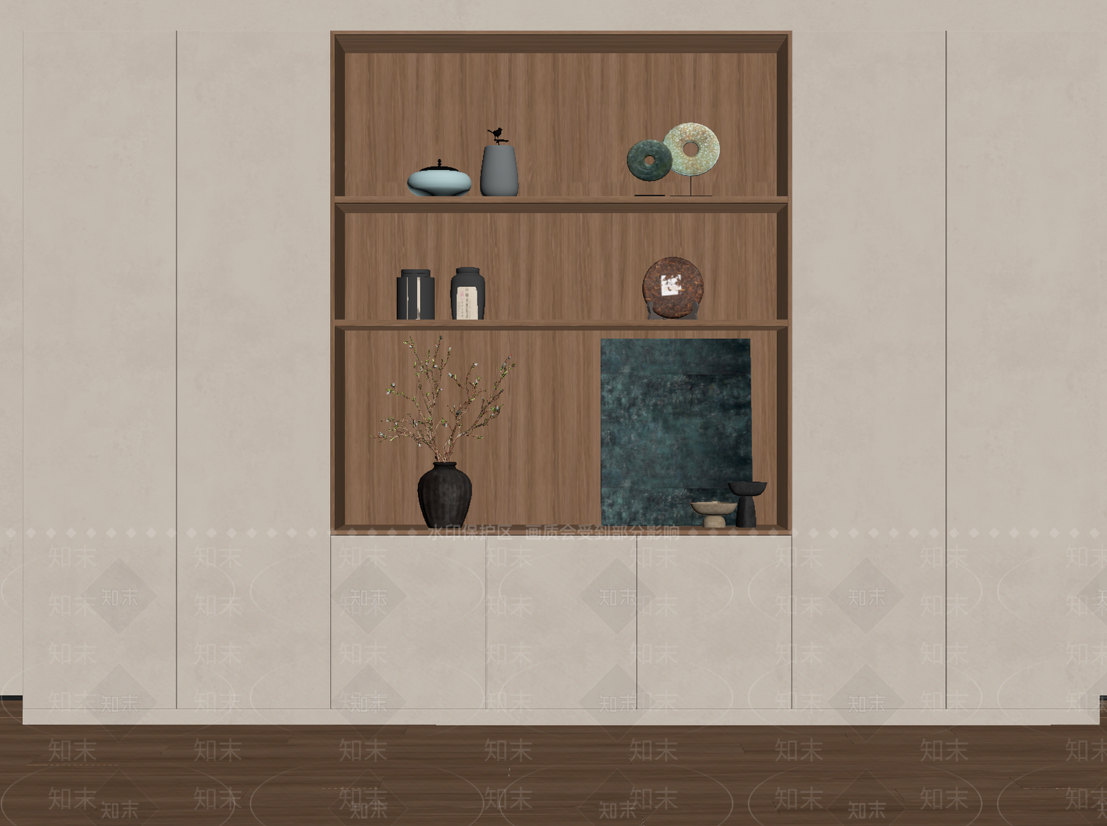 现代书柜SU模型下载【ID:1203662135】