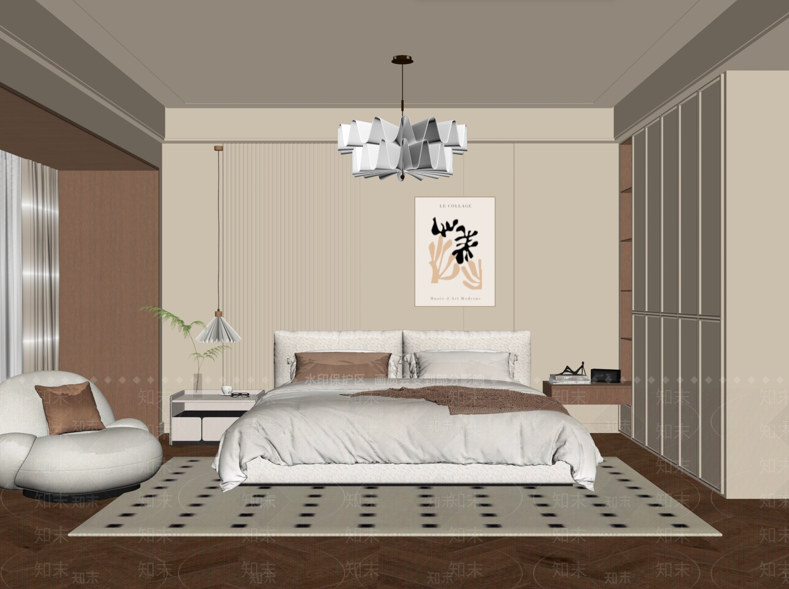现代家居卧室SU模型下载【ID:1203662599】