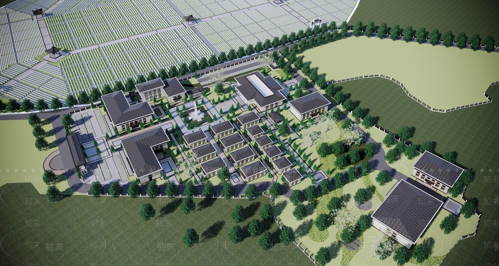 新中式现代小公建SU模型下载【ID:1203662704】