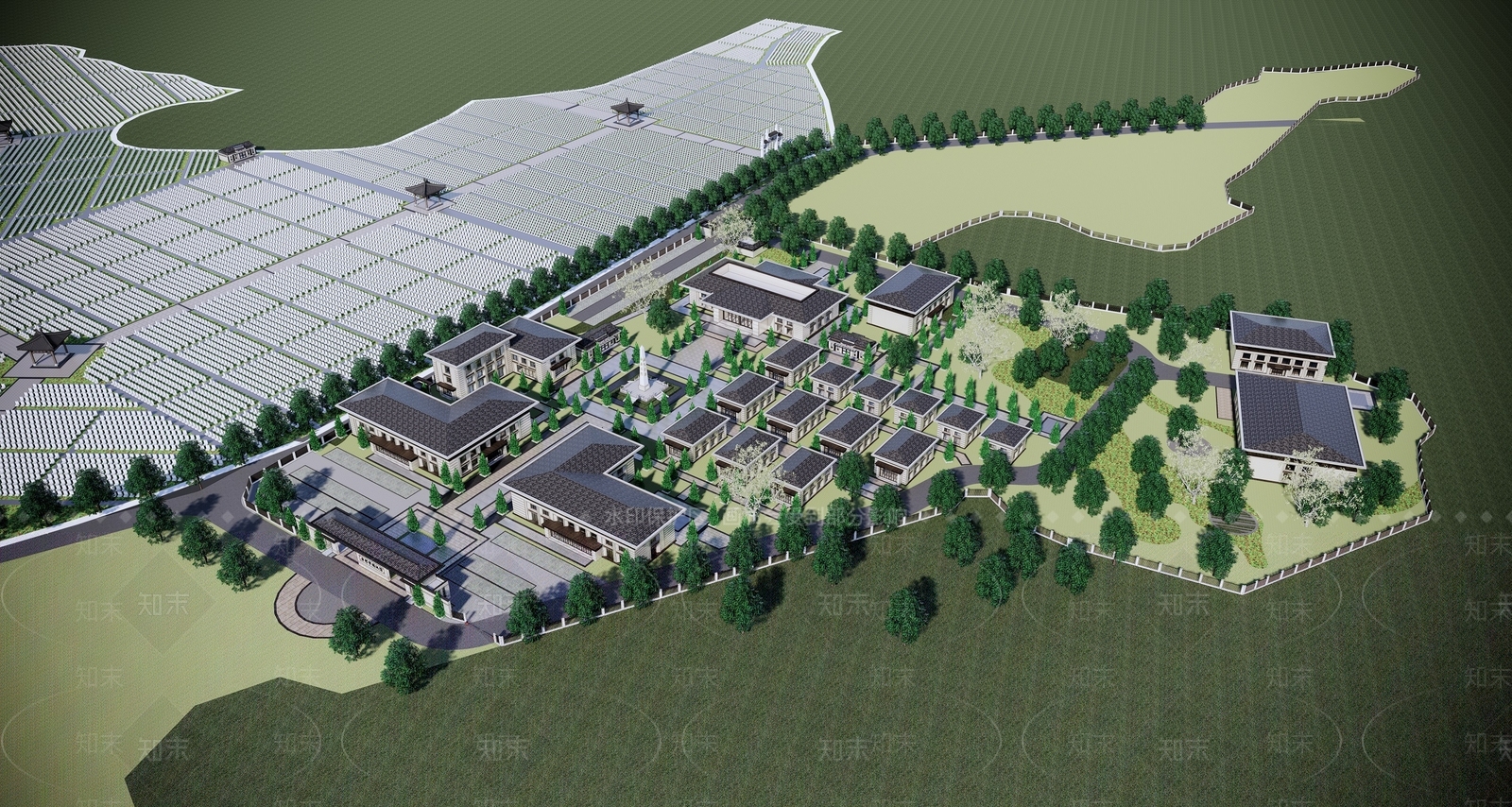 新中式现代小公建SU模型下载【ID:1203662704】