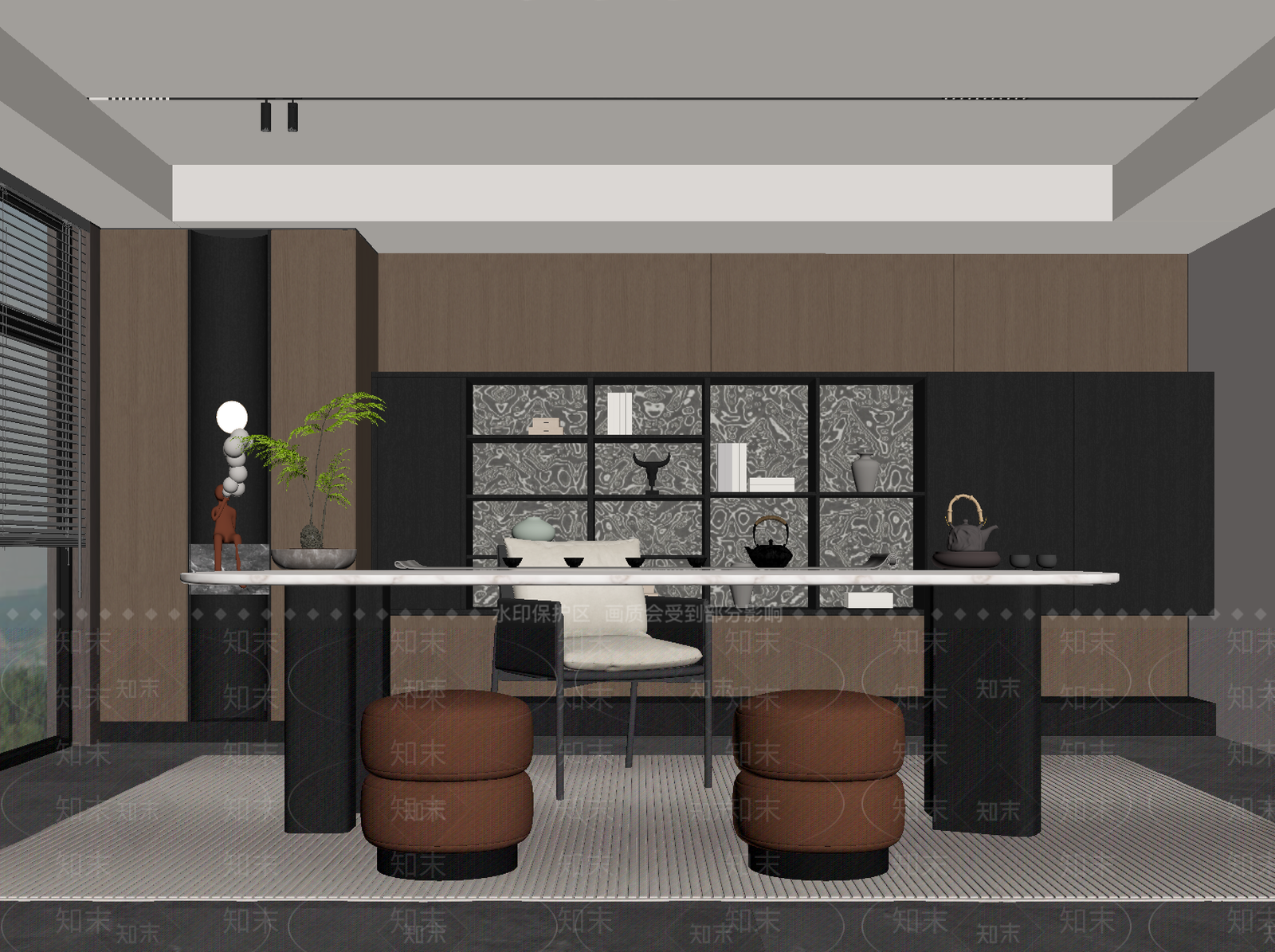 现代意式茶室SU模型下载【ID:1203663147】