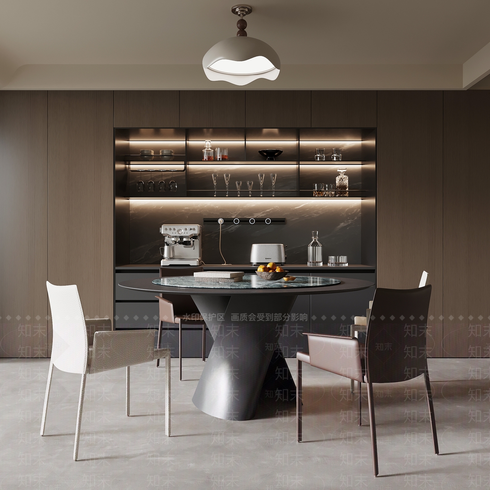 现代意式家居餐厅3D模型下载【ID:1203663344】