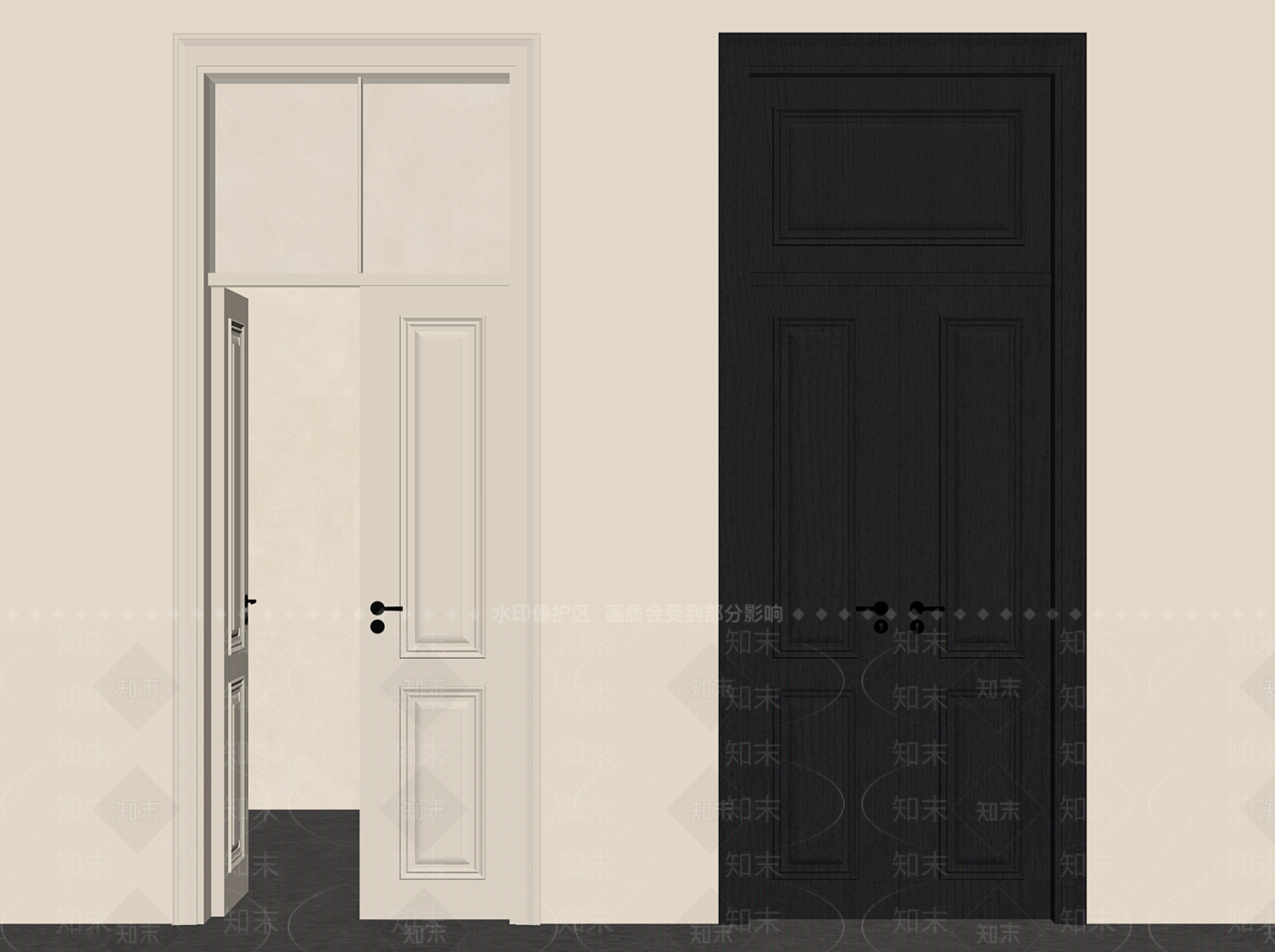 法式双开门SU模型下载【ID:1203663582】