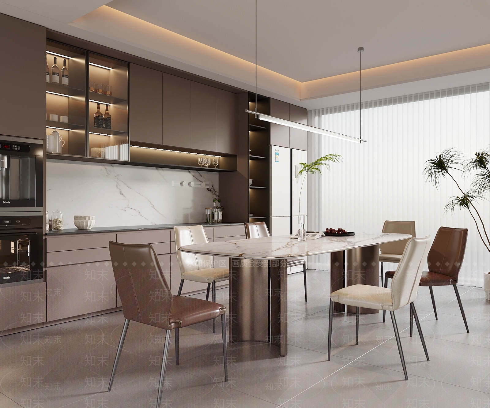现代意式家居餐厅3D模型下载【ID:1203664898】