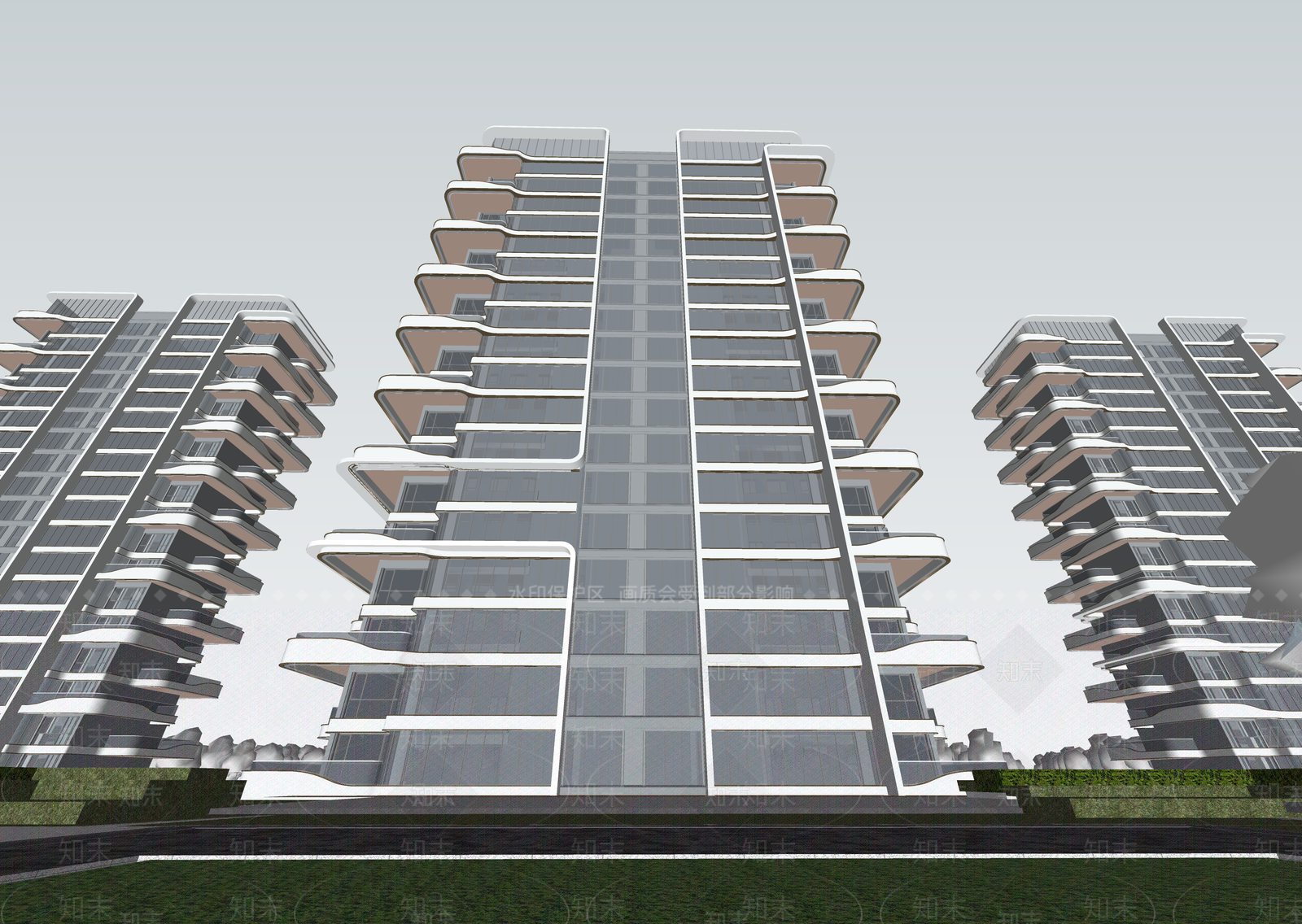 现代高层住宅SU模型下载【ID:1203666080】