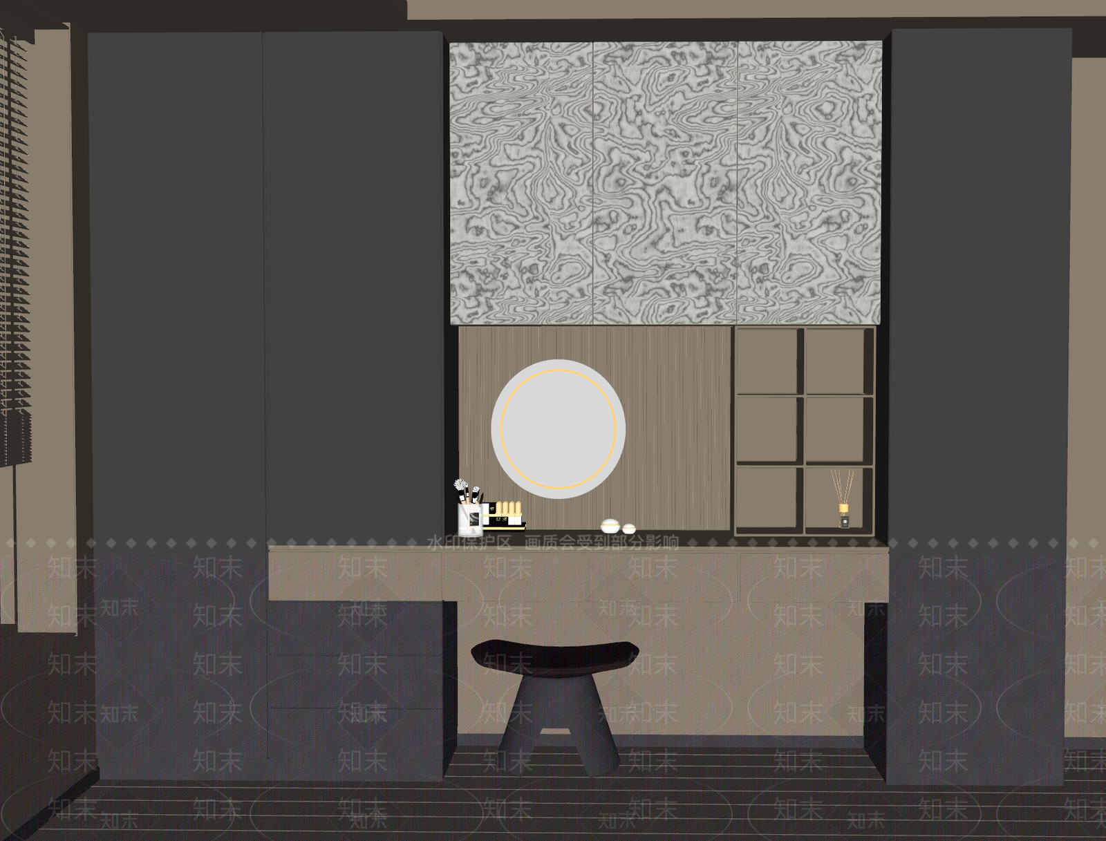 现代衣柜SU模型下载【ID:1203666097】