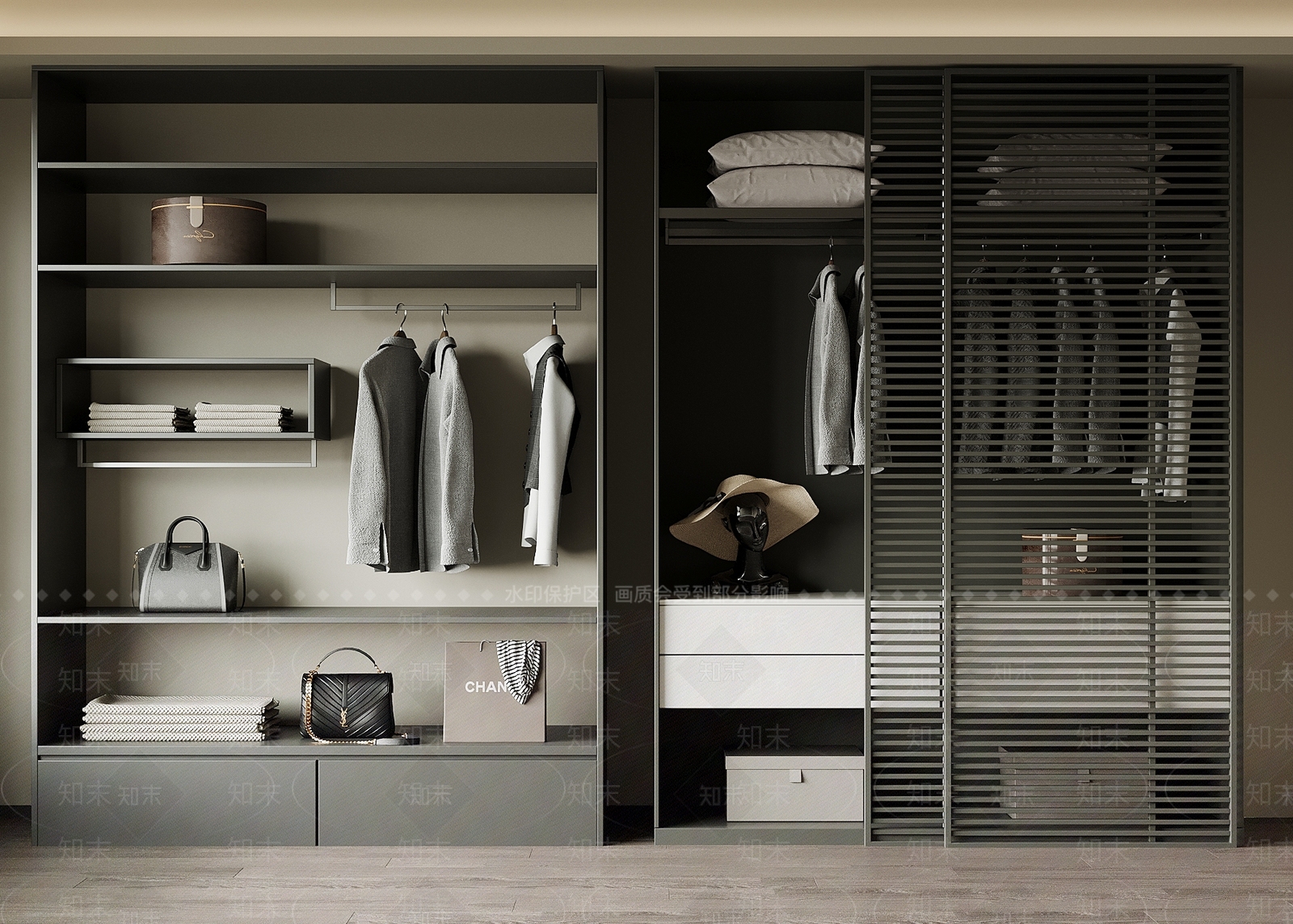 现代衣柜SU模型下载【ID:1203666214】