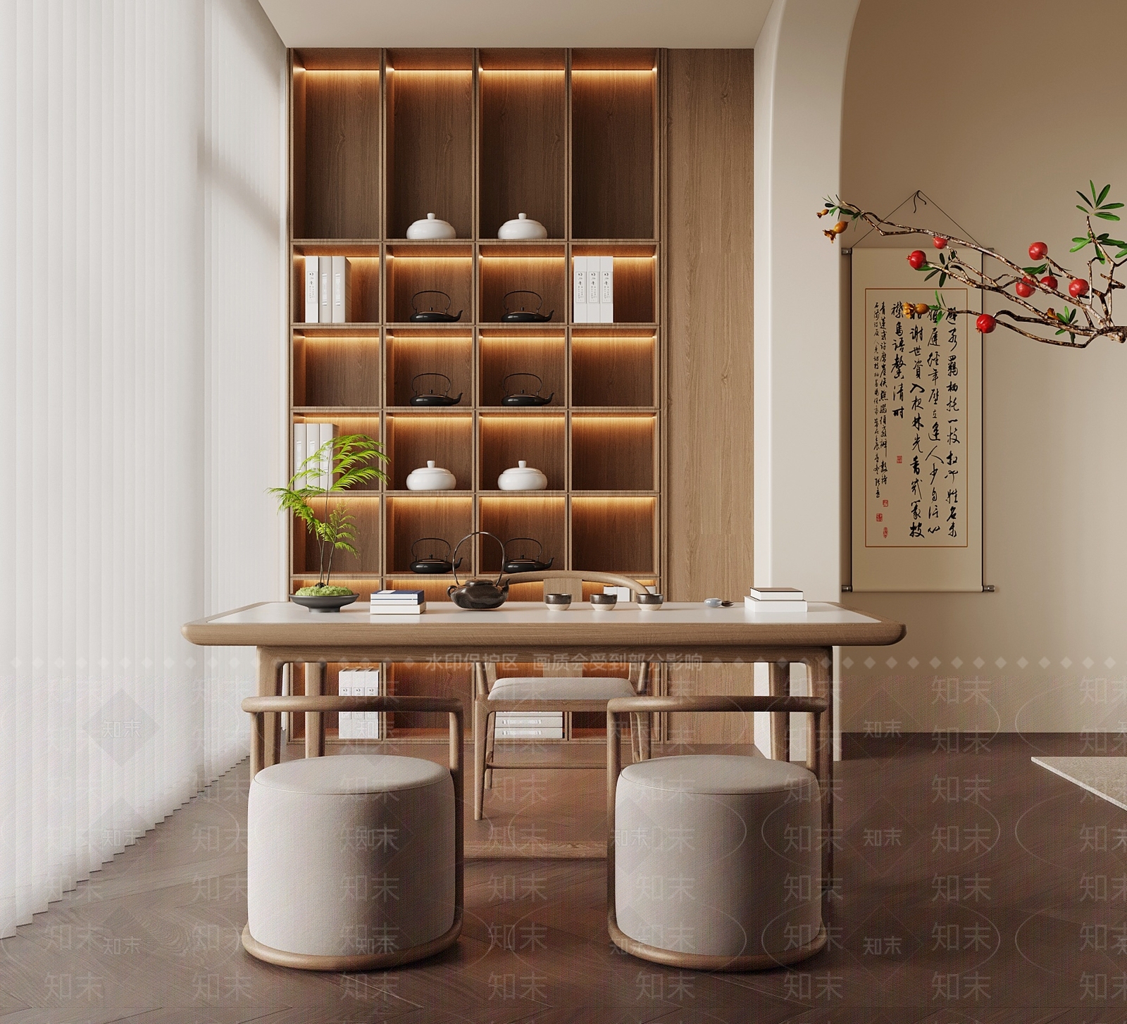 新中式茶桌椅3D模型下载【ID:1203666486】