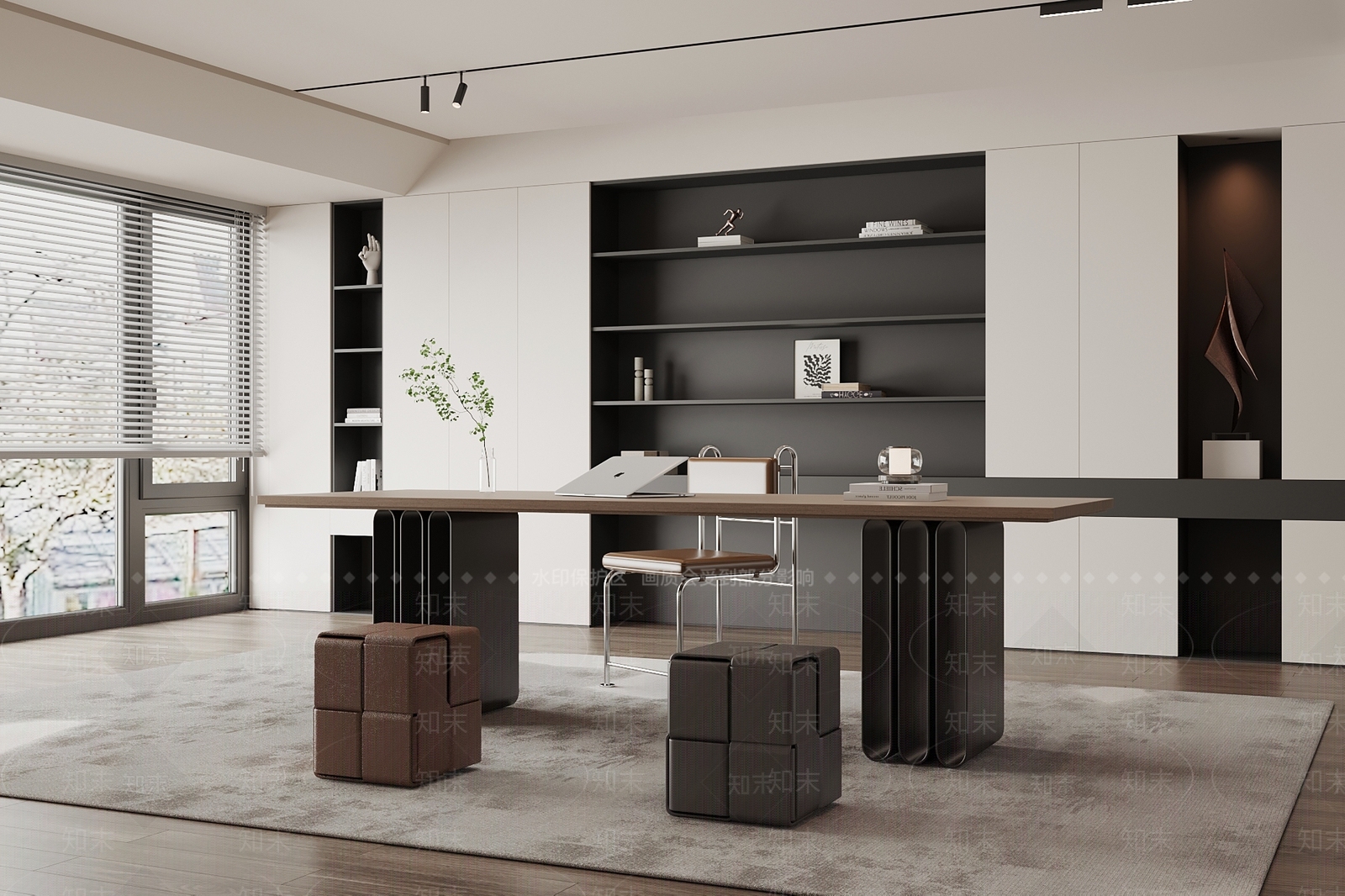 现代书房3D模型下载【ID:1203666360】