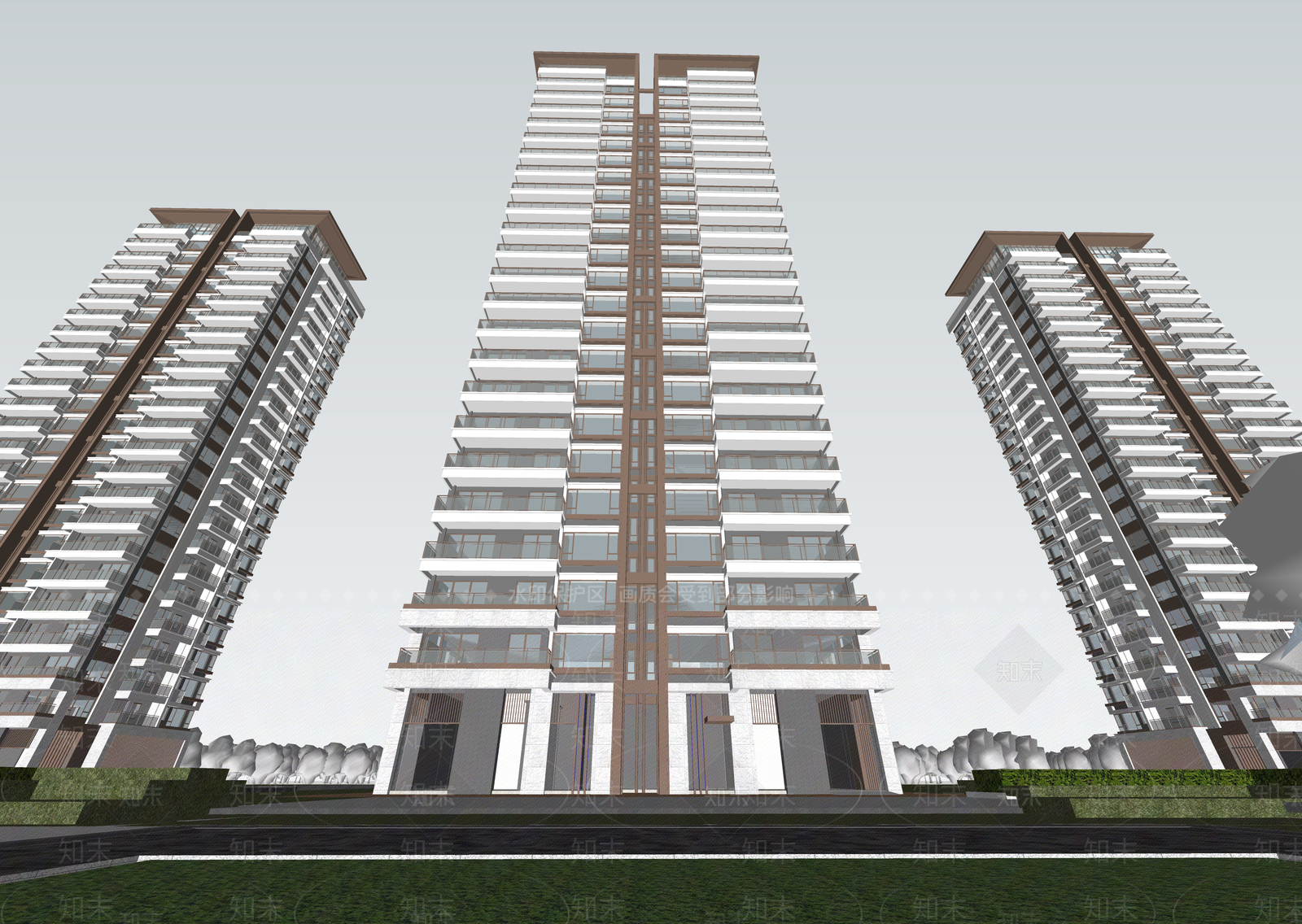 现代高层住宅SU模型下载【ID:1203667167】