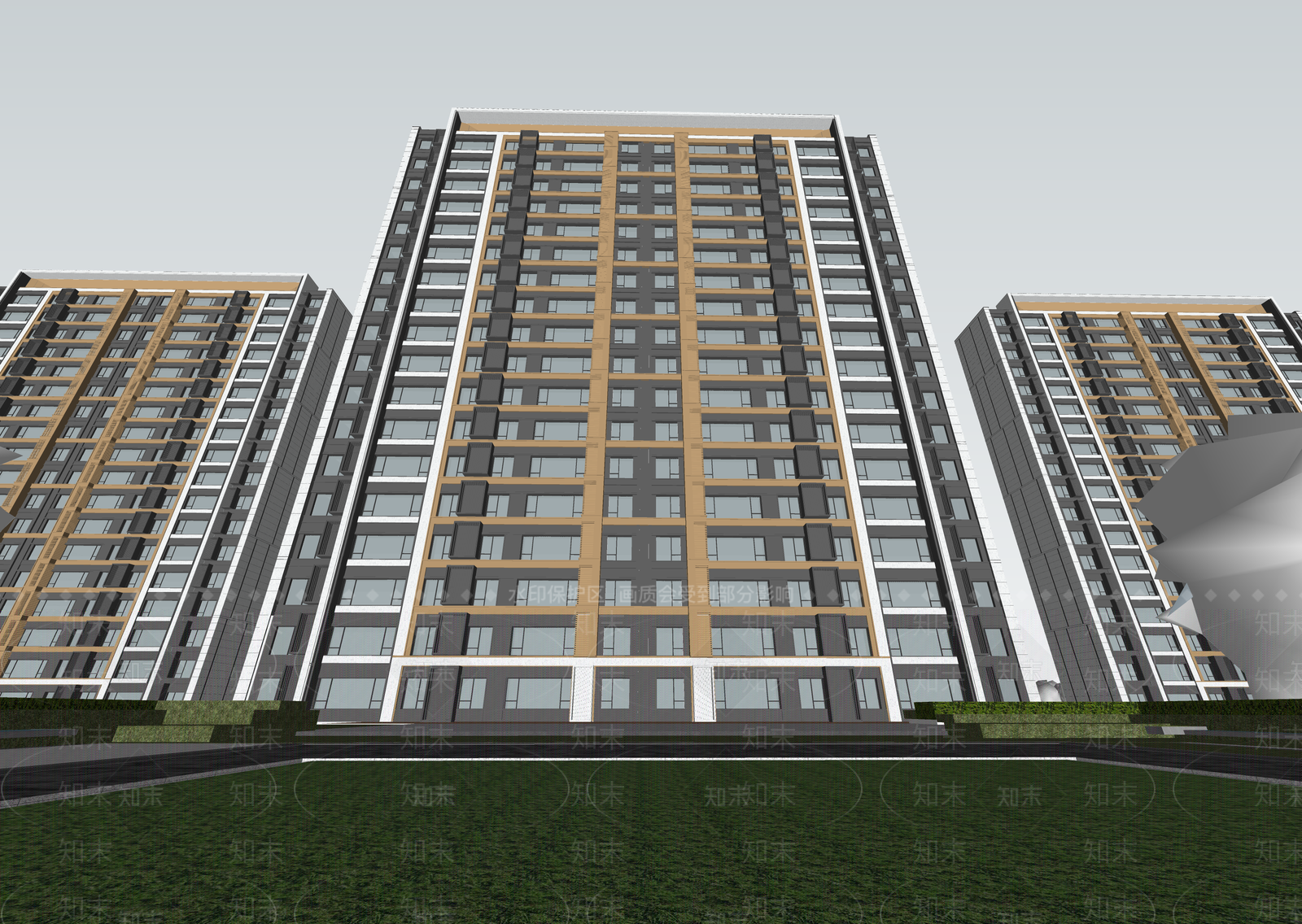 现代高层住宅SU模型下载【ID:1203667802】