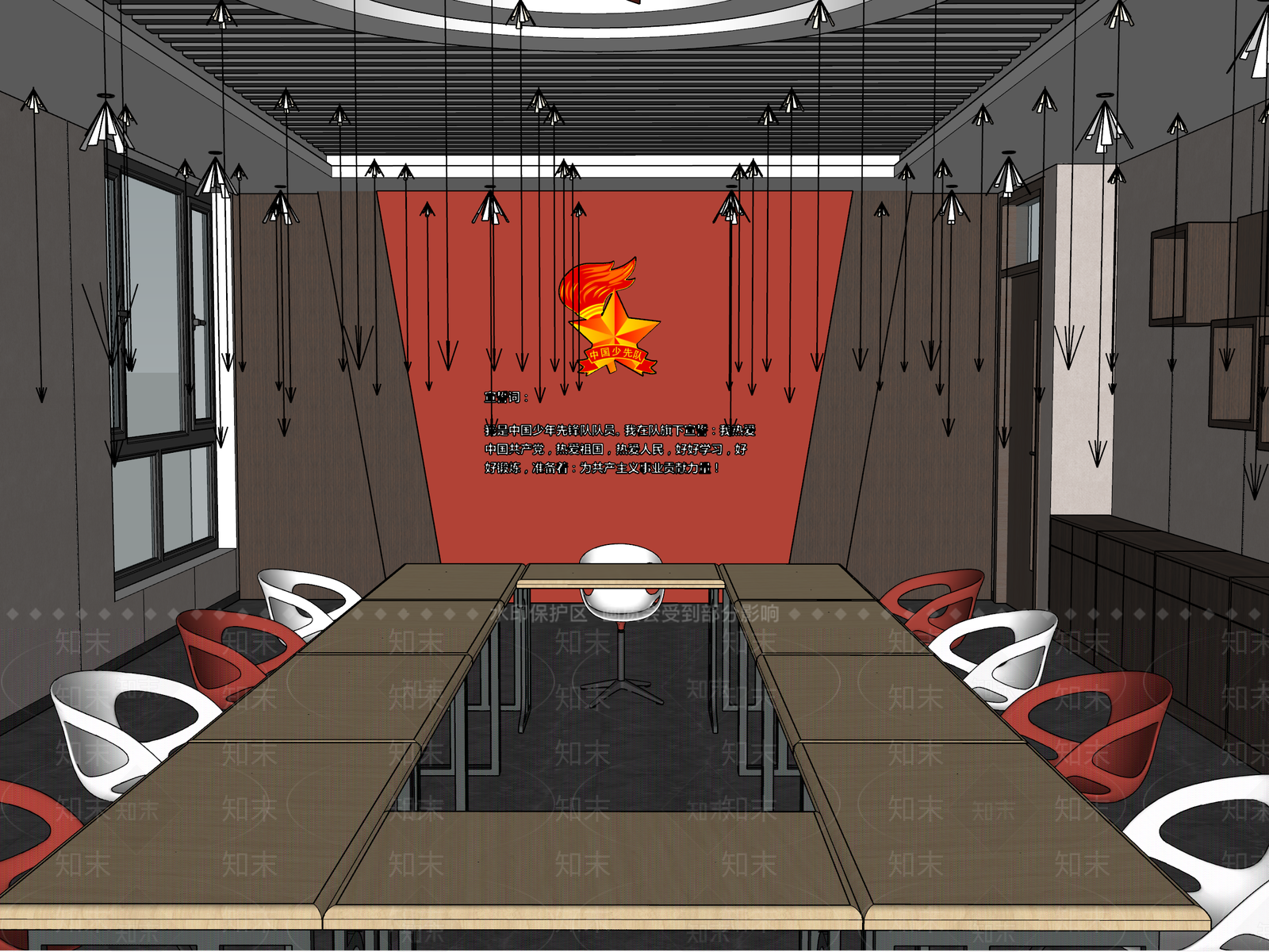 新中式其他学校空间SU模型下载【ID:1203667975】