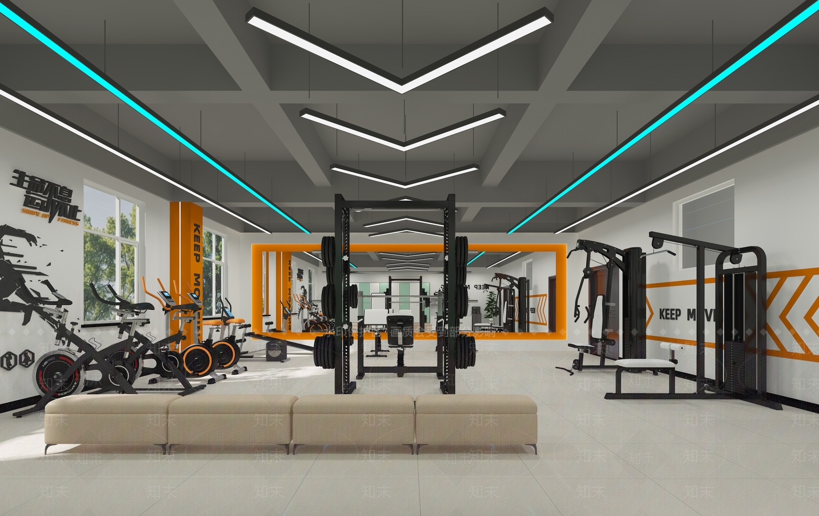 现代工业健身房3D模型下载【ID:1203670329】